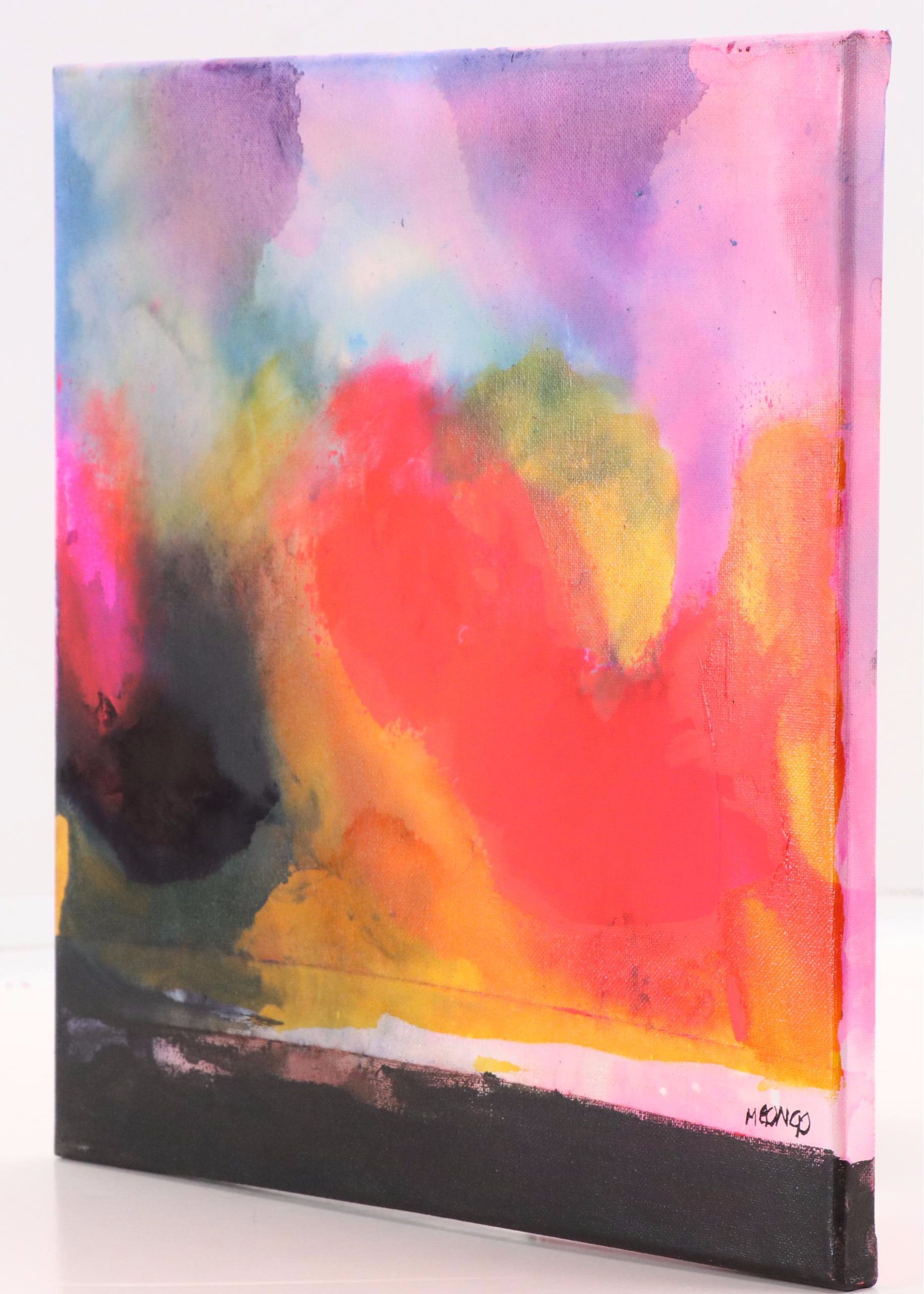 Milagros Pongo Abstract Mixed Media Painting "View," 21st Century