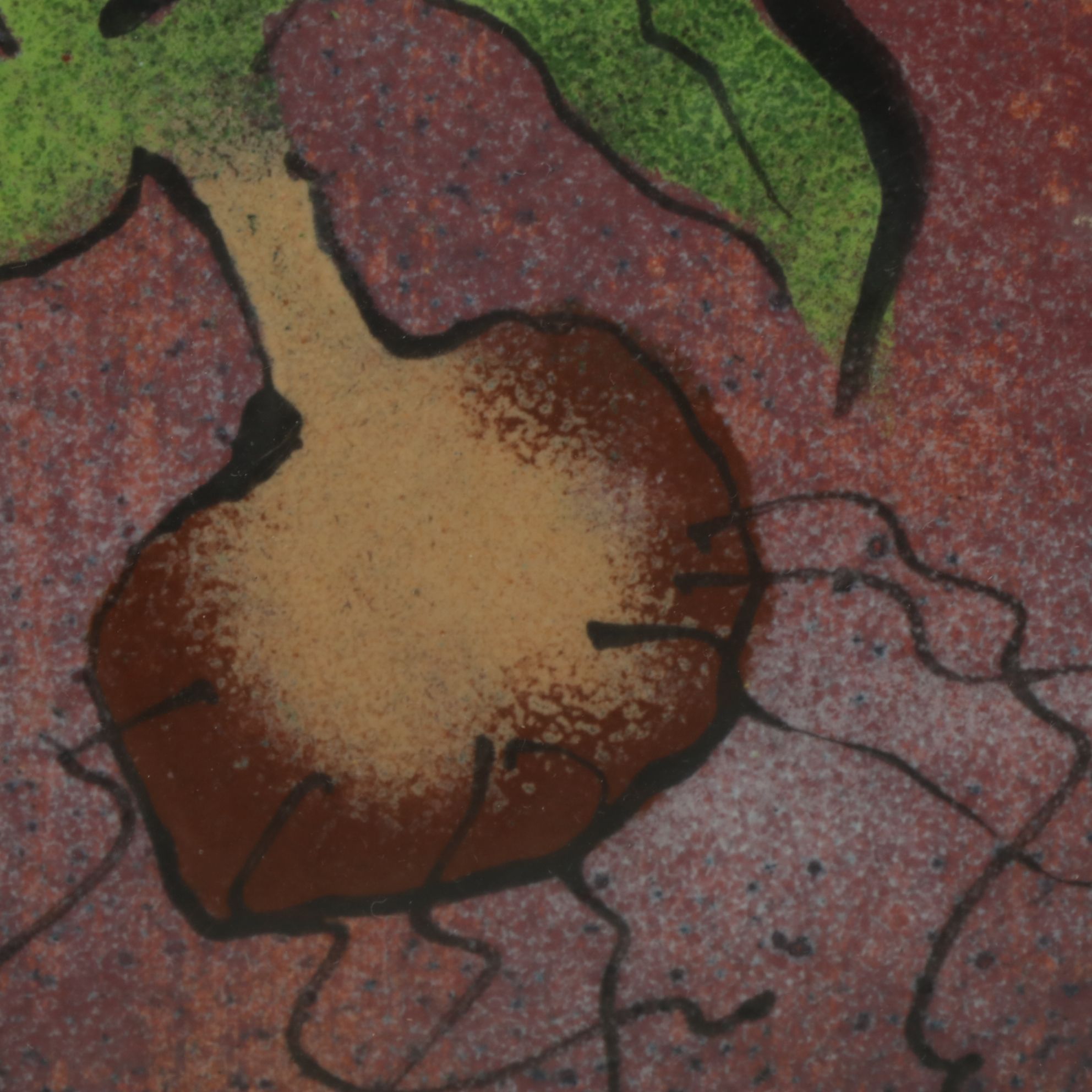 Barbara Culp Enamel on Metal Painting "Fritillaria Raddeana", Mid-20th Century