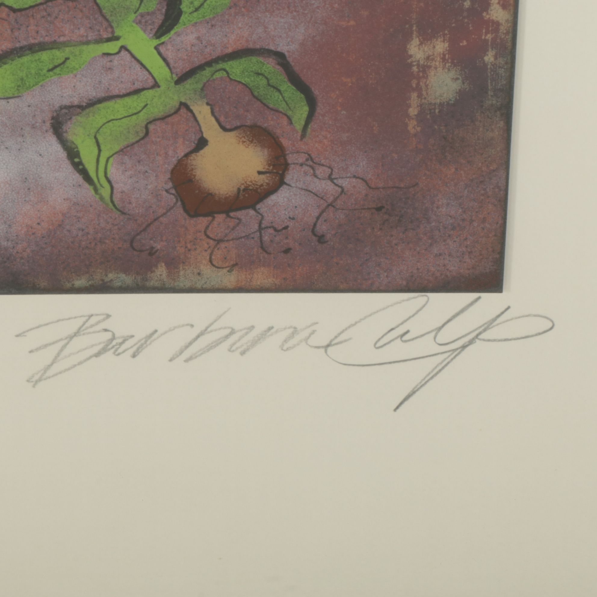 Barbara Culp Enamel on Metal Painting "Fritillaria Raddeana", Mid-20th Century