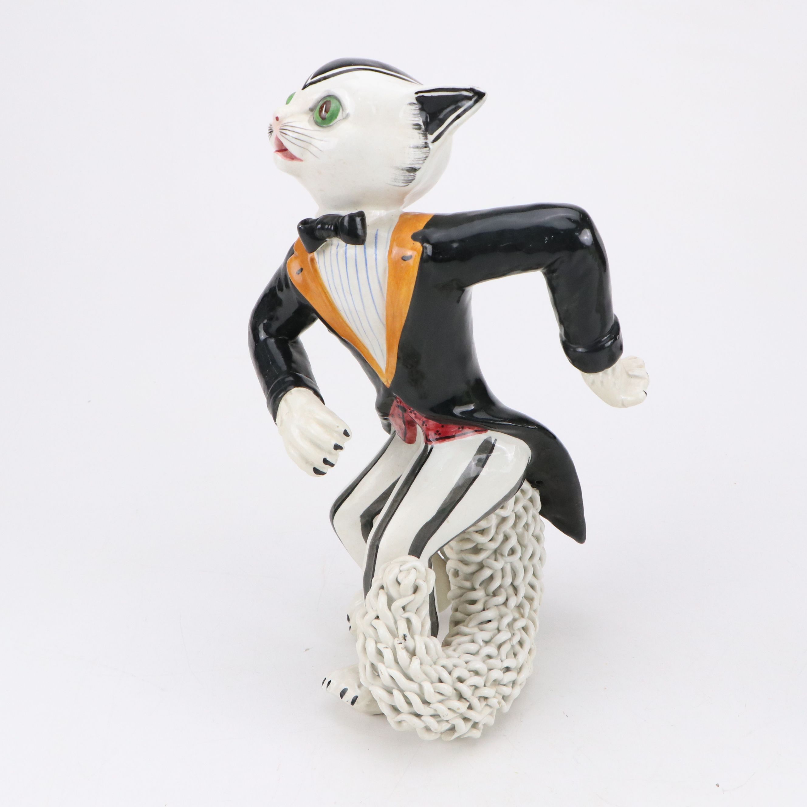 Mid Century Modern Italian Ceramic Spaghetti Cat Figures