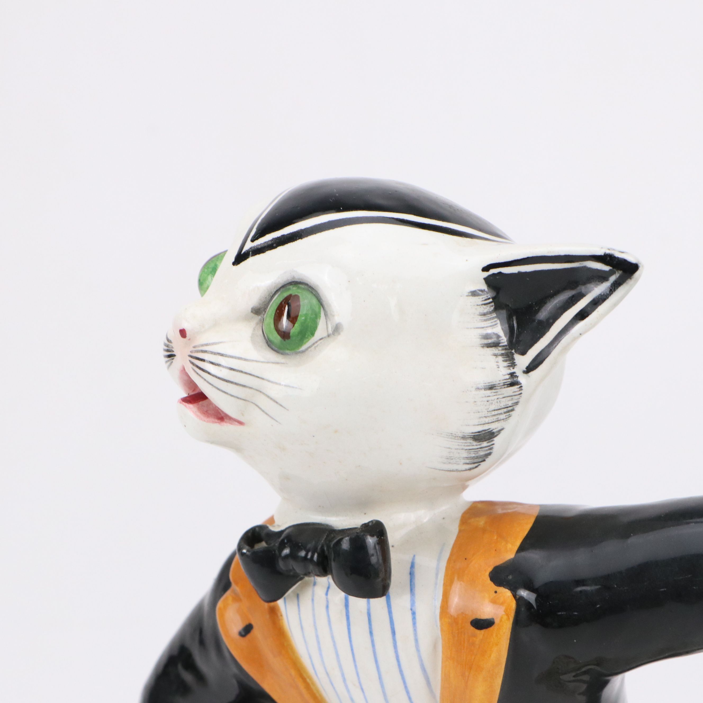 Mid Century Modern Italian Ceramic Spaghetti Cat Figures