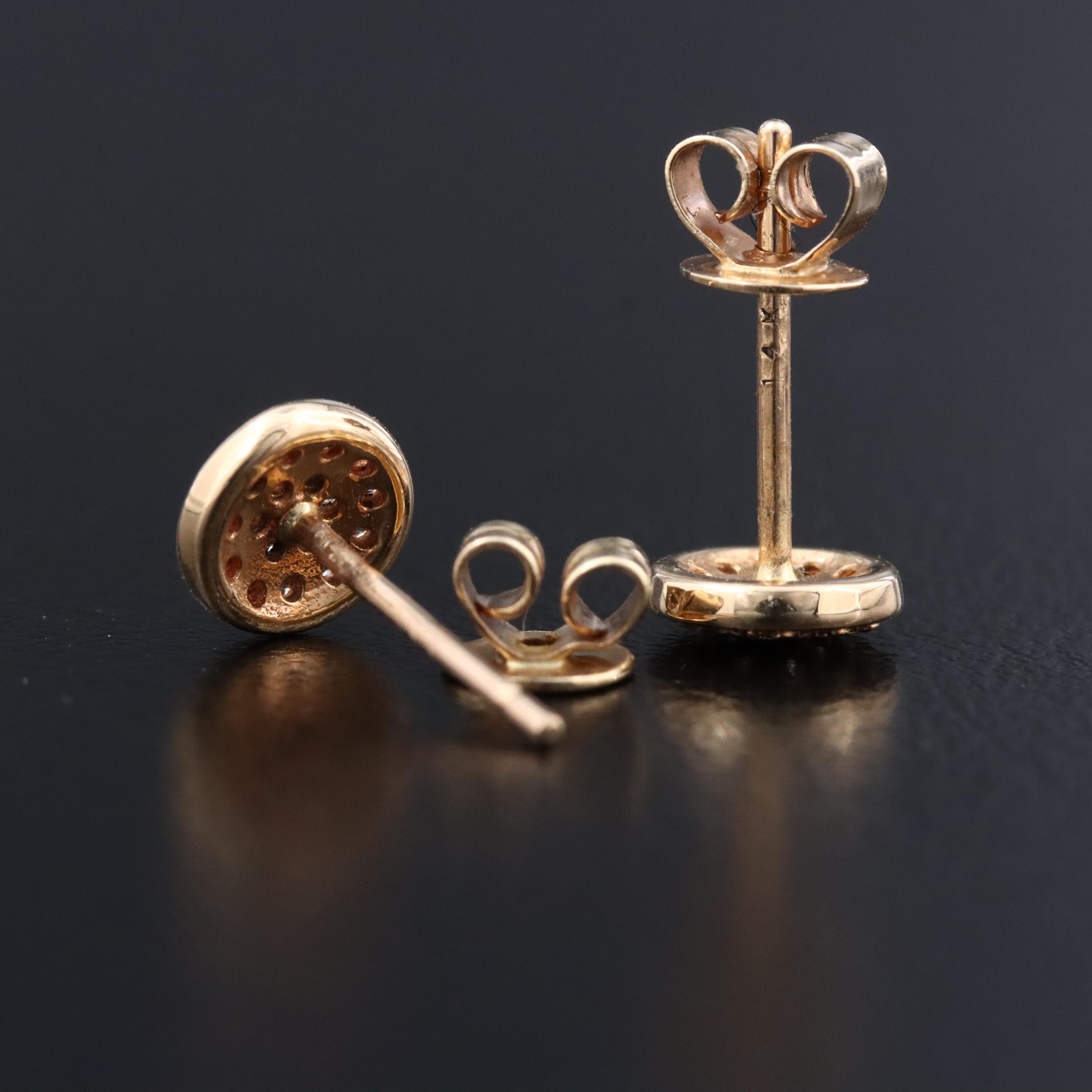 14K 0.15 CTW Pavé Diamond Earrings