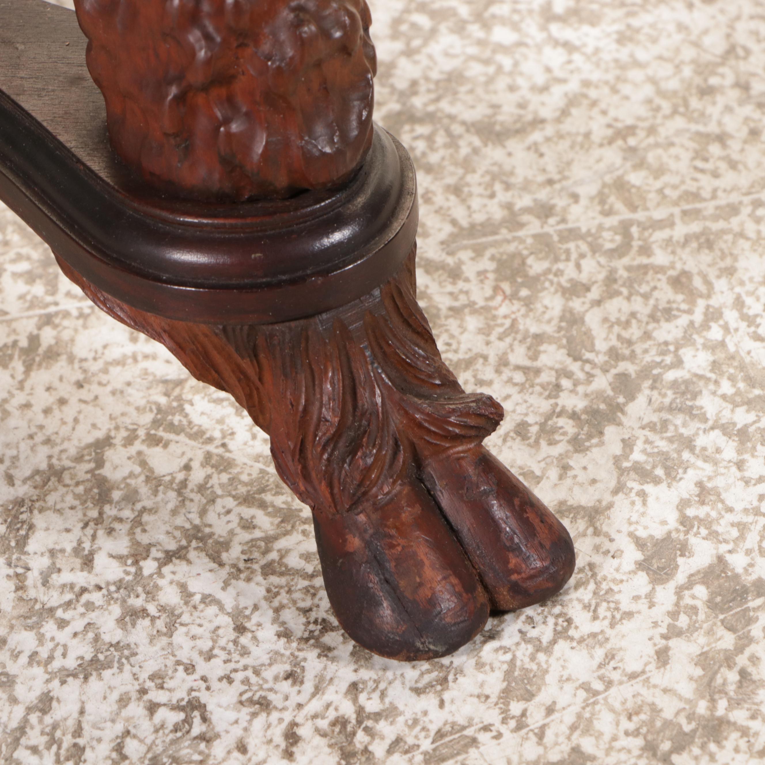 Renaissance Style Carved Walnut End Table