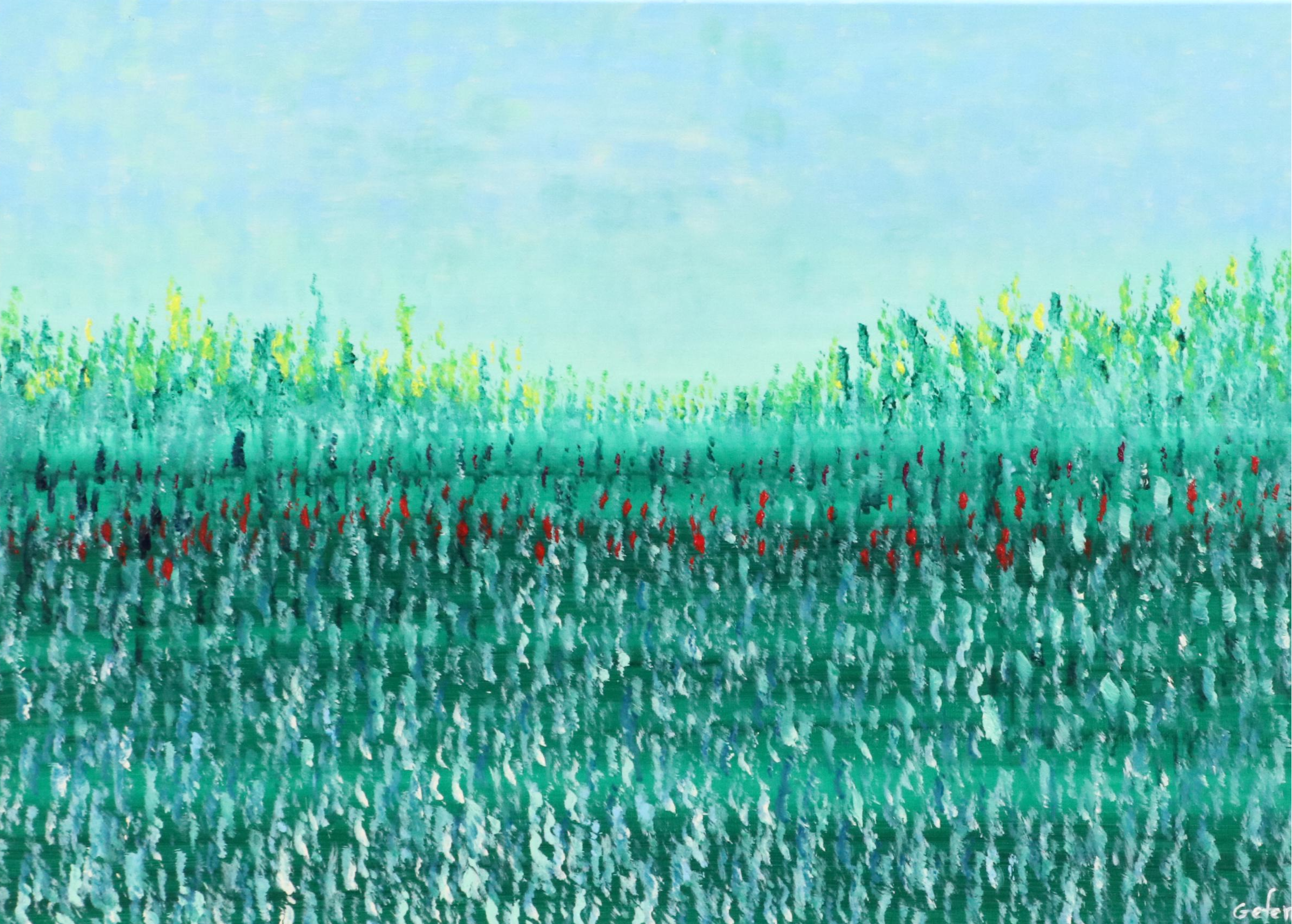 Saul Gefen Stylized Landscape Acrylic Painting, 2025