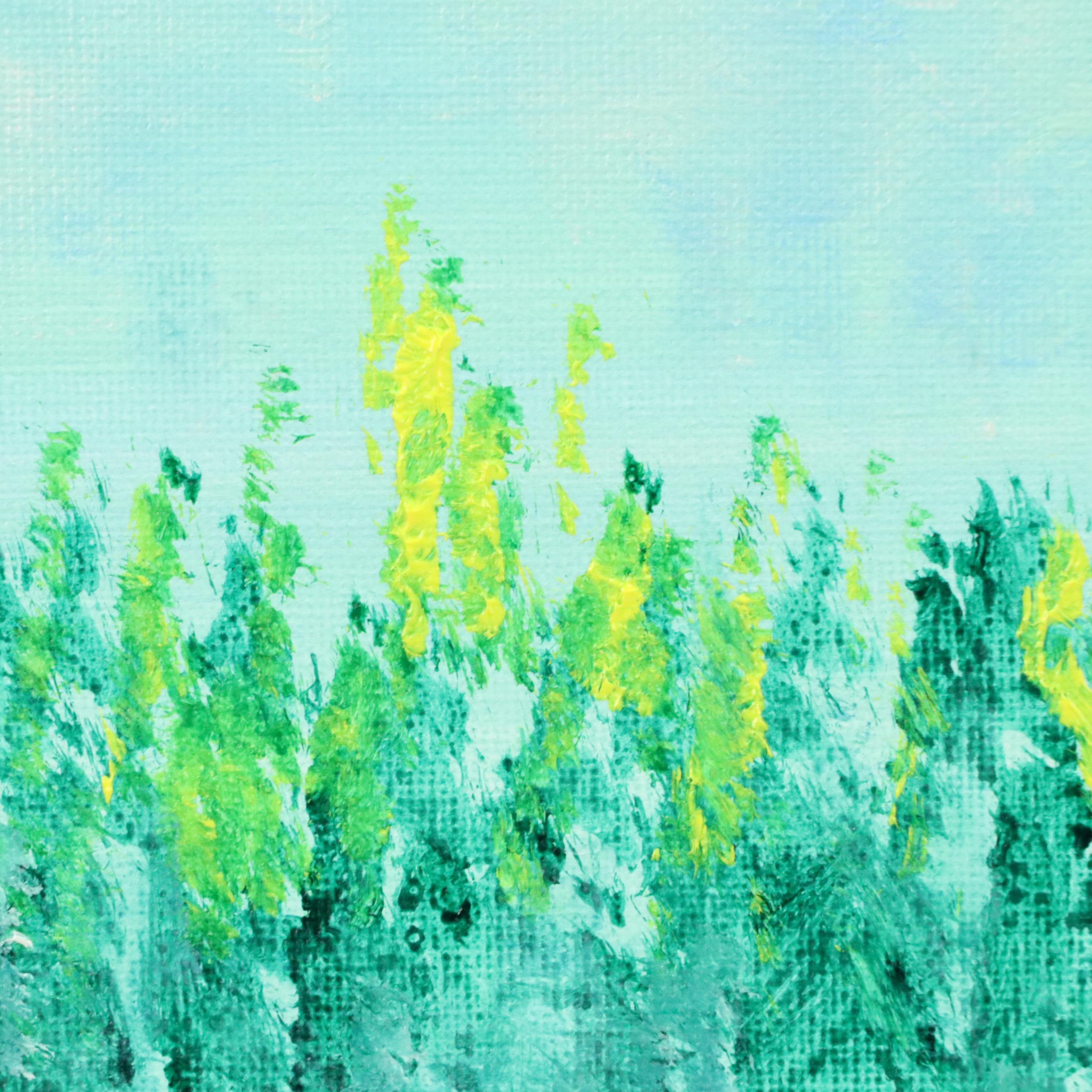 Saul Gefen Stylized Landscape Acrylic Painting, 2025