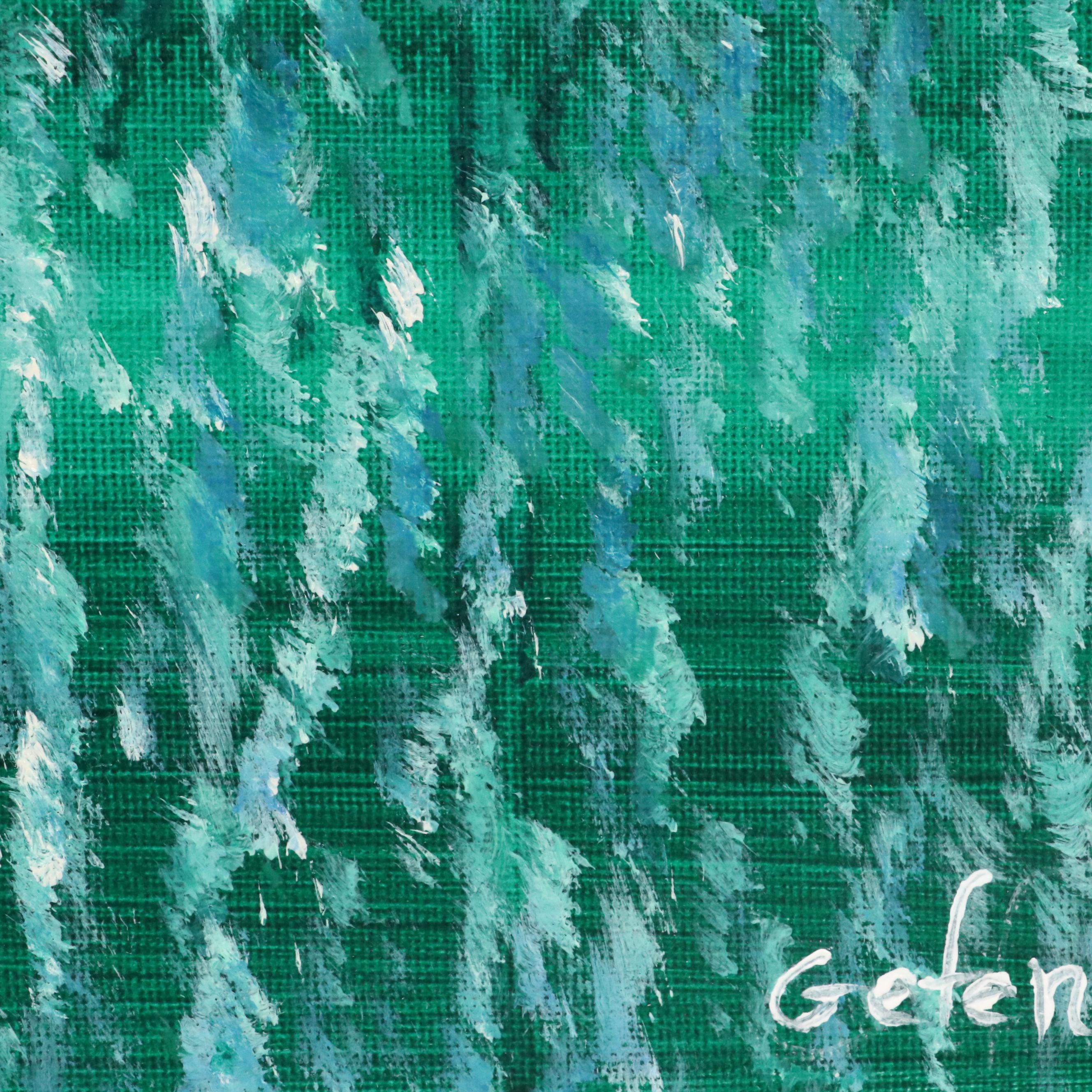 Saul Gefen Stylized Landscape Acrylic Painting, 2025