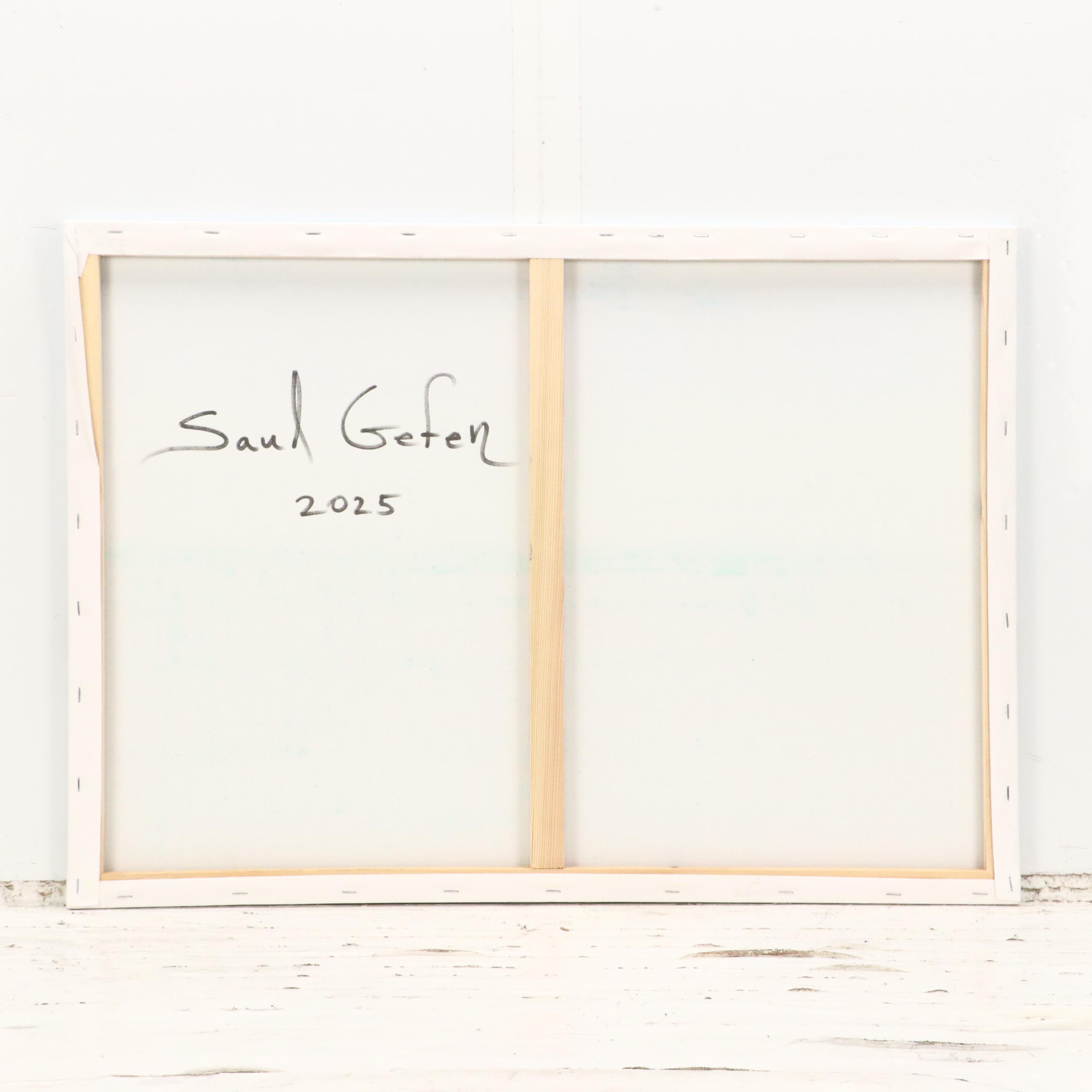 Saul Gefen Stylized Landscape Acrylic Painting, 2025