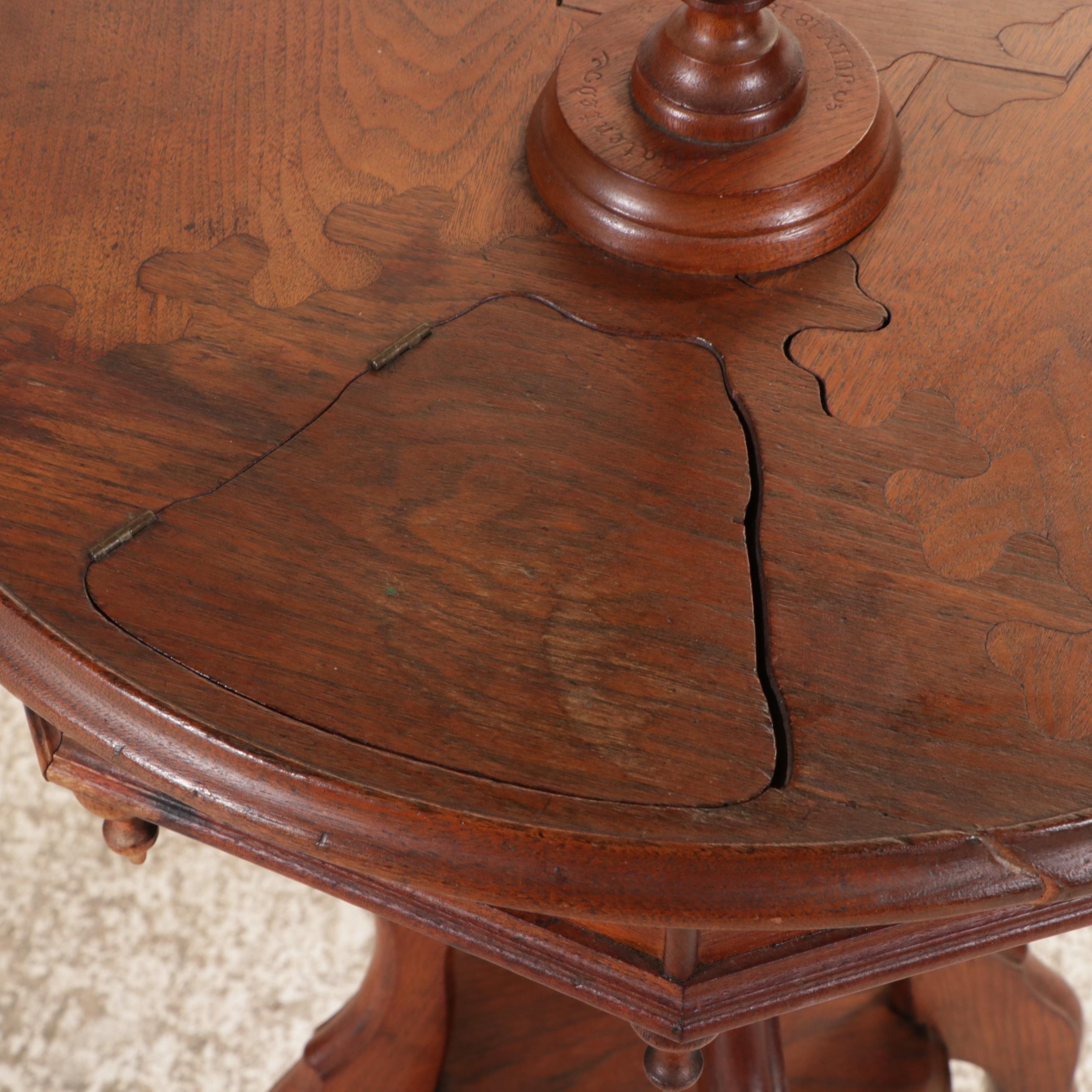 Antique Victorian Oak Sewing Table