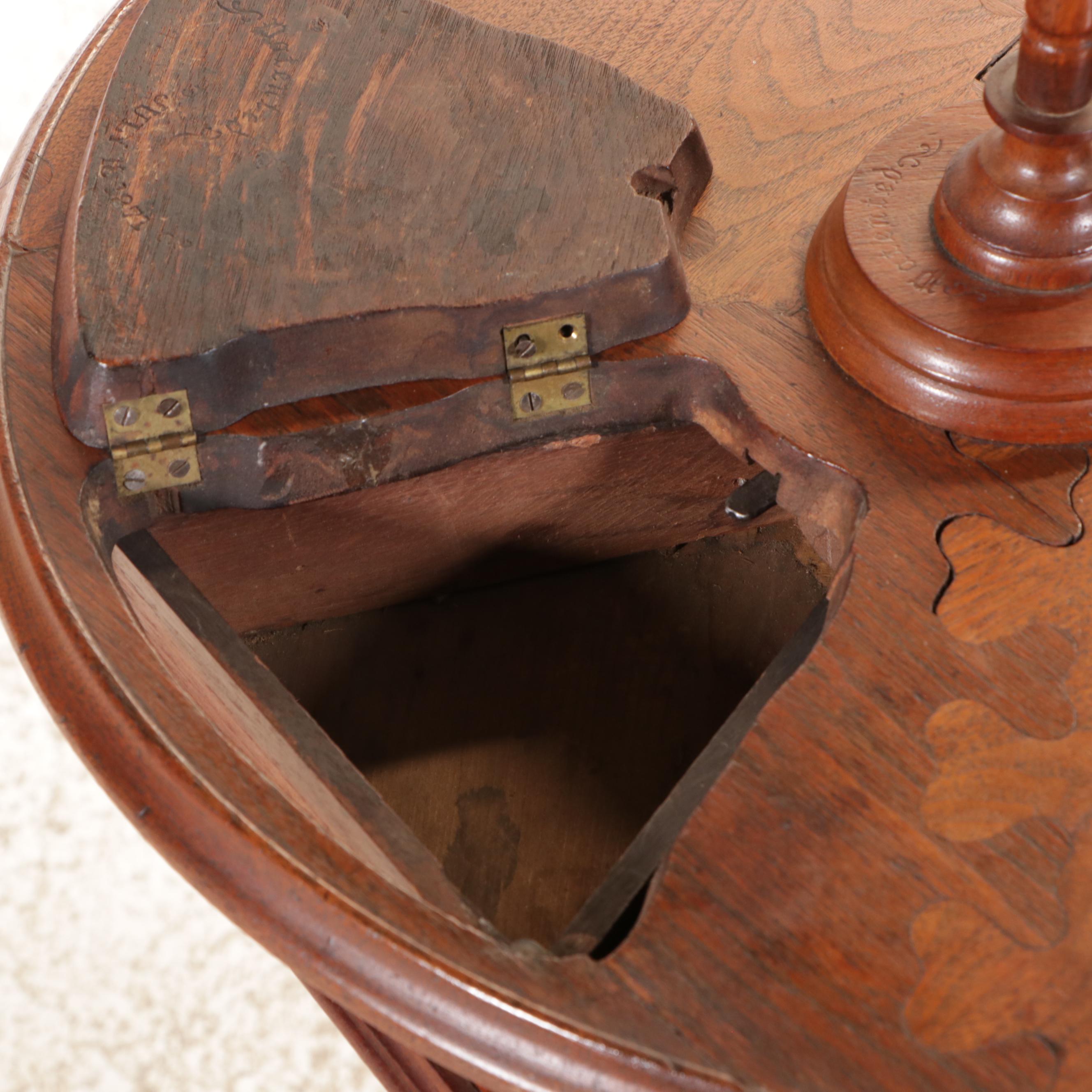 Antique Victorian Oak Sewing Table