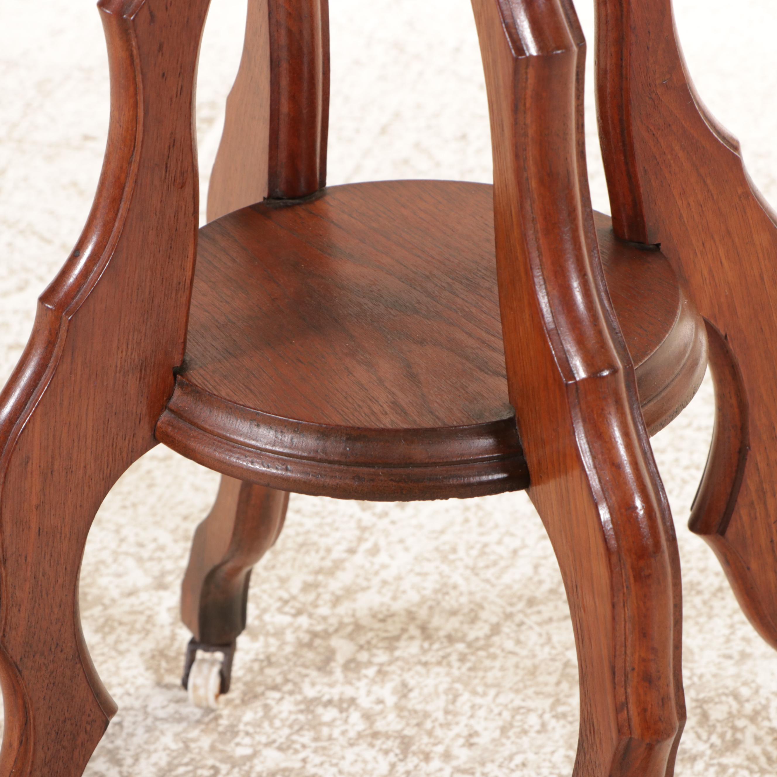 Antique Victorian Oak Sewing Table