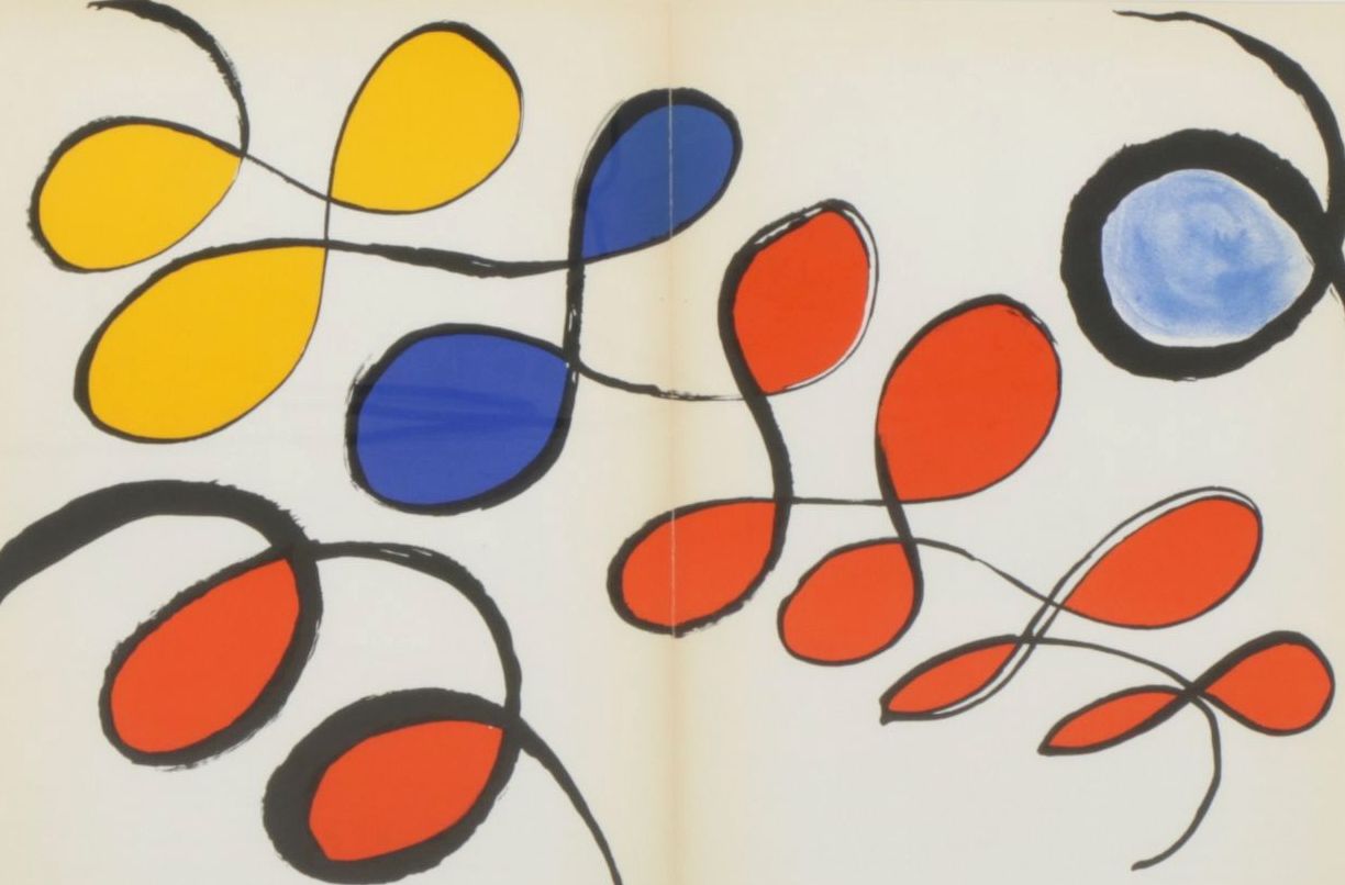 Alexander Calder Double-Page Color Lithograph for "Derrière le Miroir," 1971