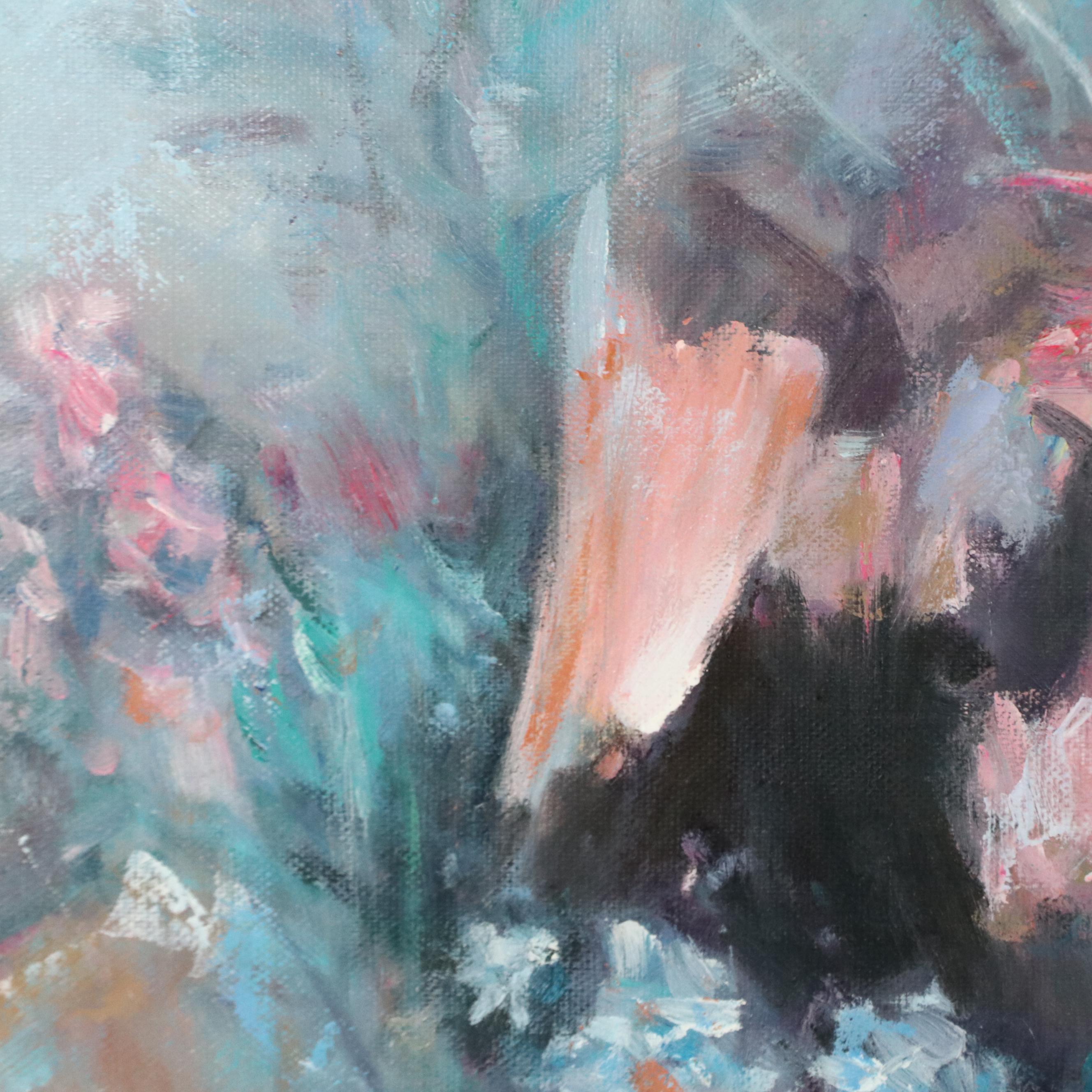 N. Ming Floral Oil Painting, 21st Century