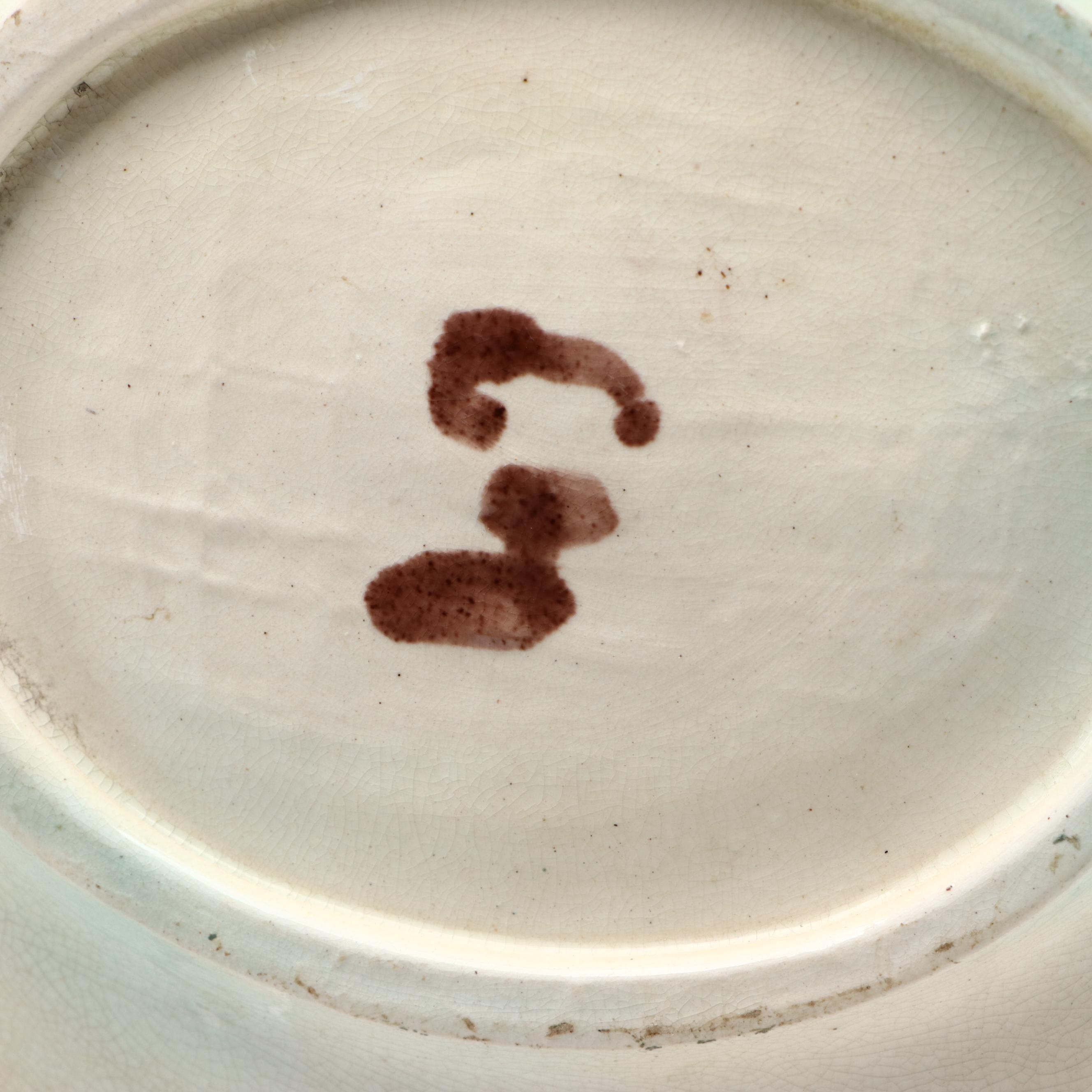 Wedgwood Strawberry Majolica Dish with Other Antique Ceramic Serveware