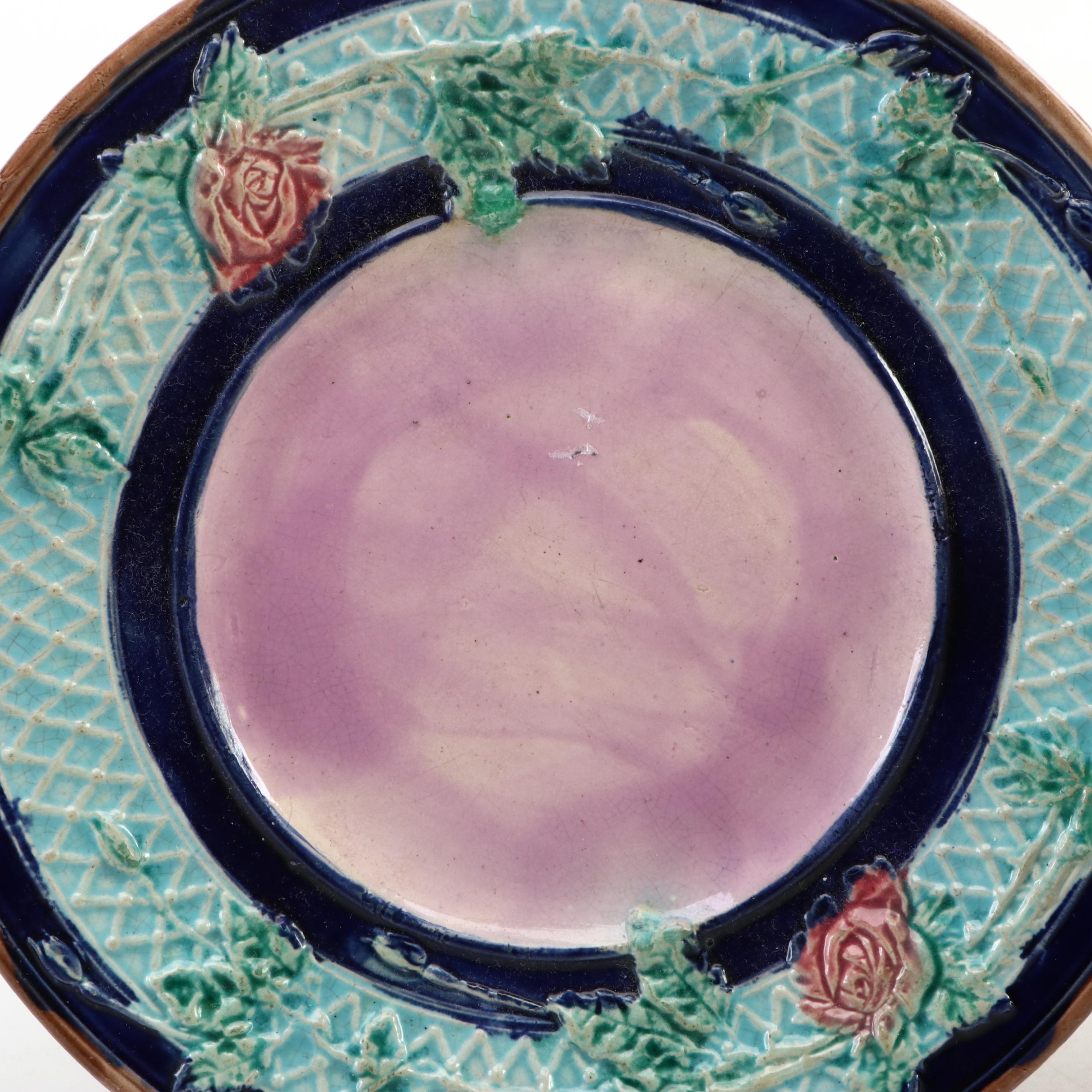Continental Majolica Oyster Plate and Other Ceramic Serveware