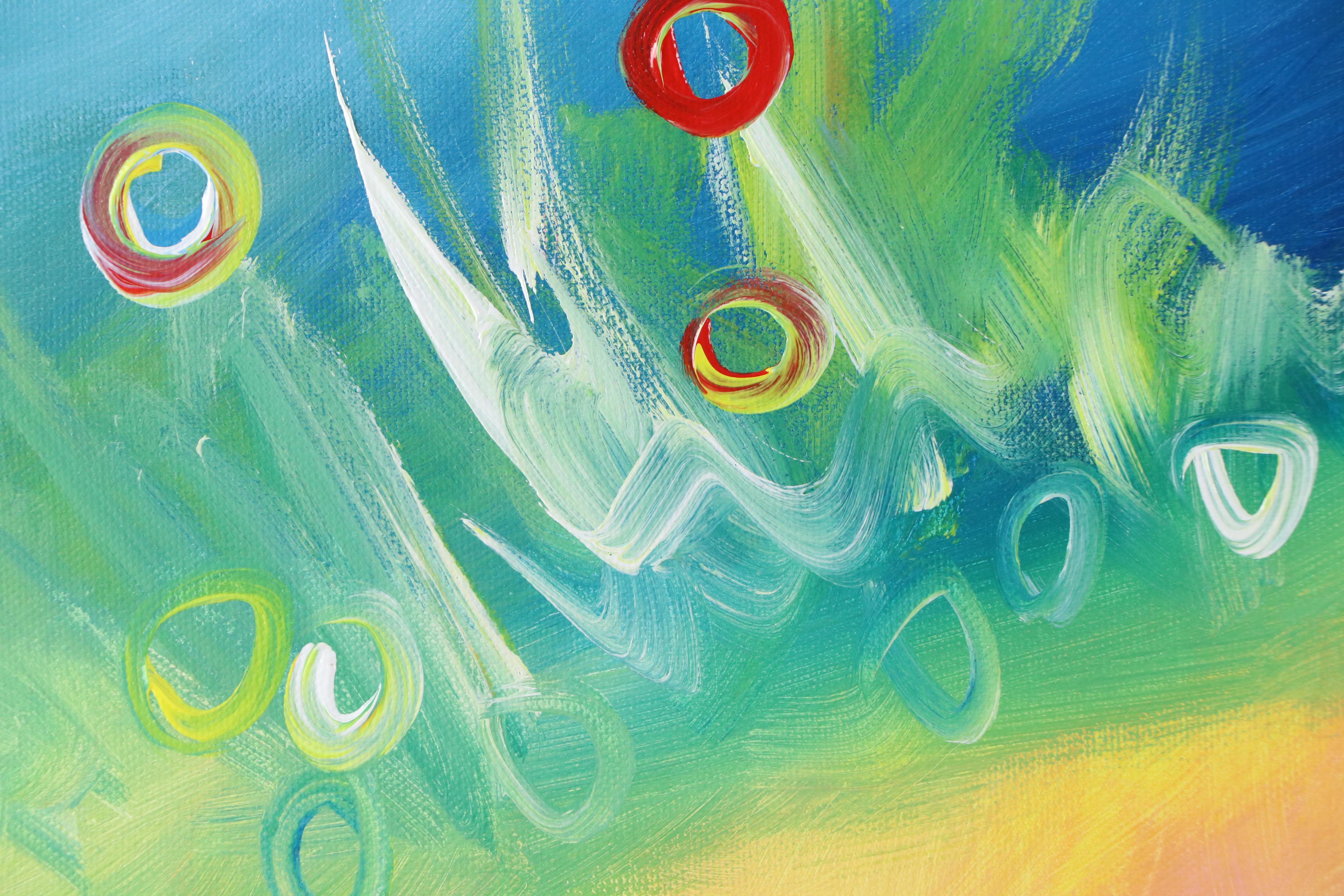 Saul Gefen Stylized Floral Landscape Acrylic Painting, 2025