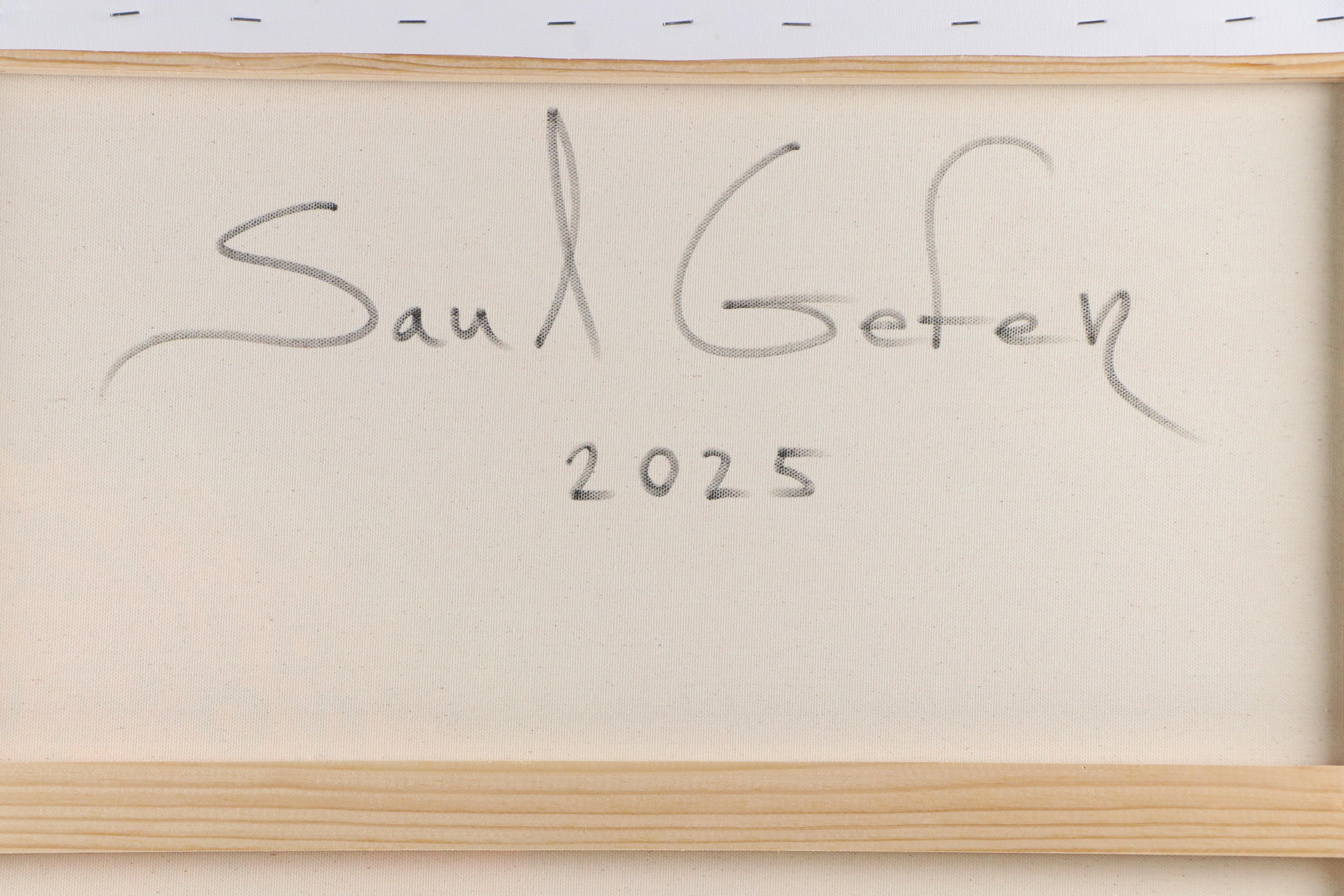 Saul Gefen Stylized Floral Landscape Acrylic Painting, 2025