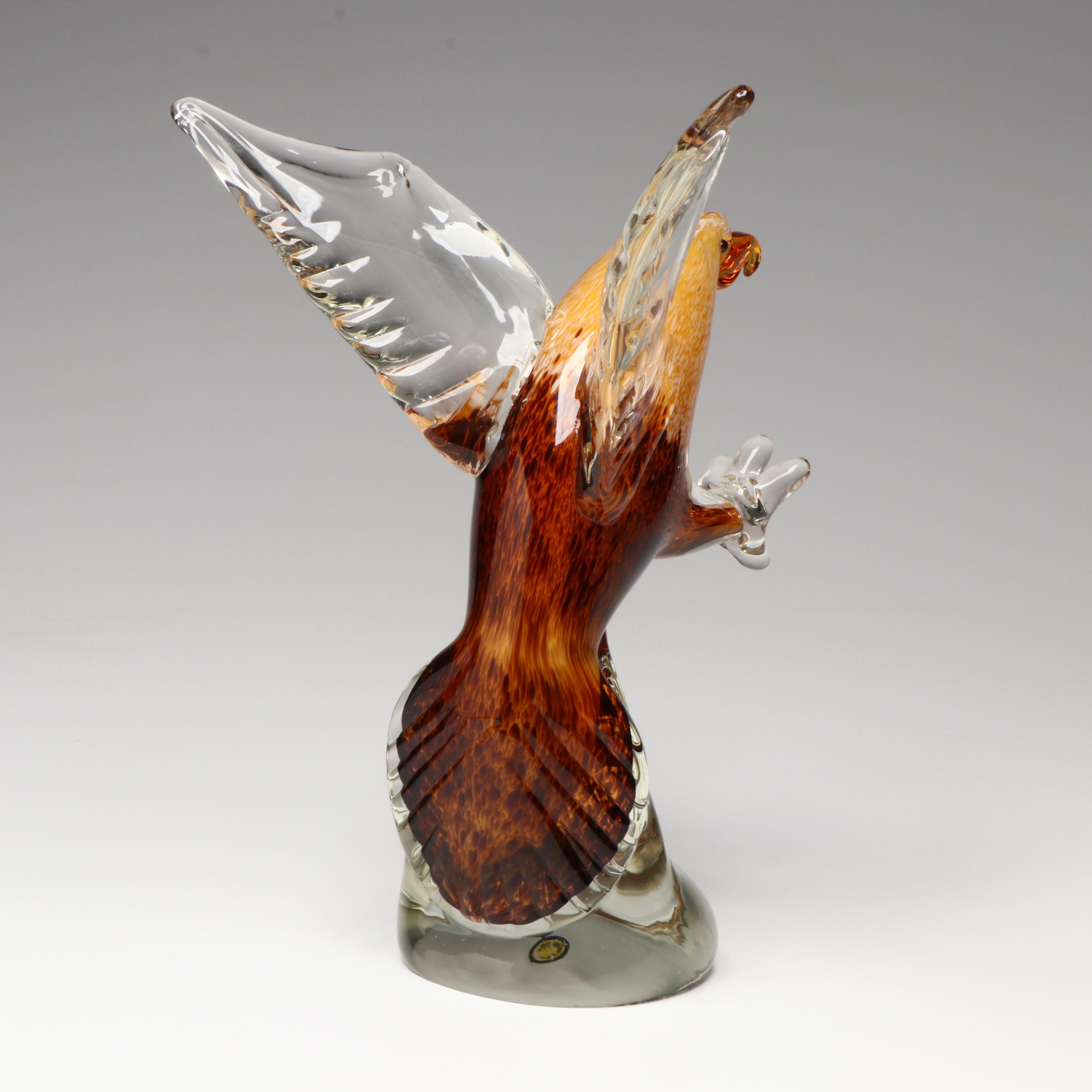 Vinci by Dynasty Gallery Fused Glass Eagle Figurine