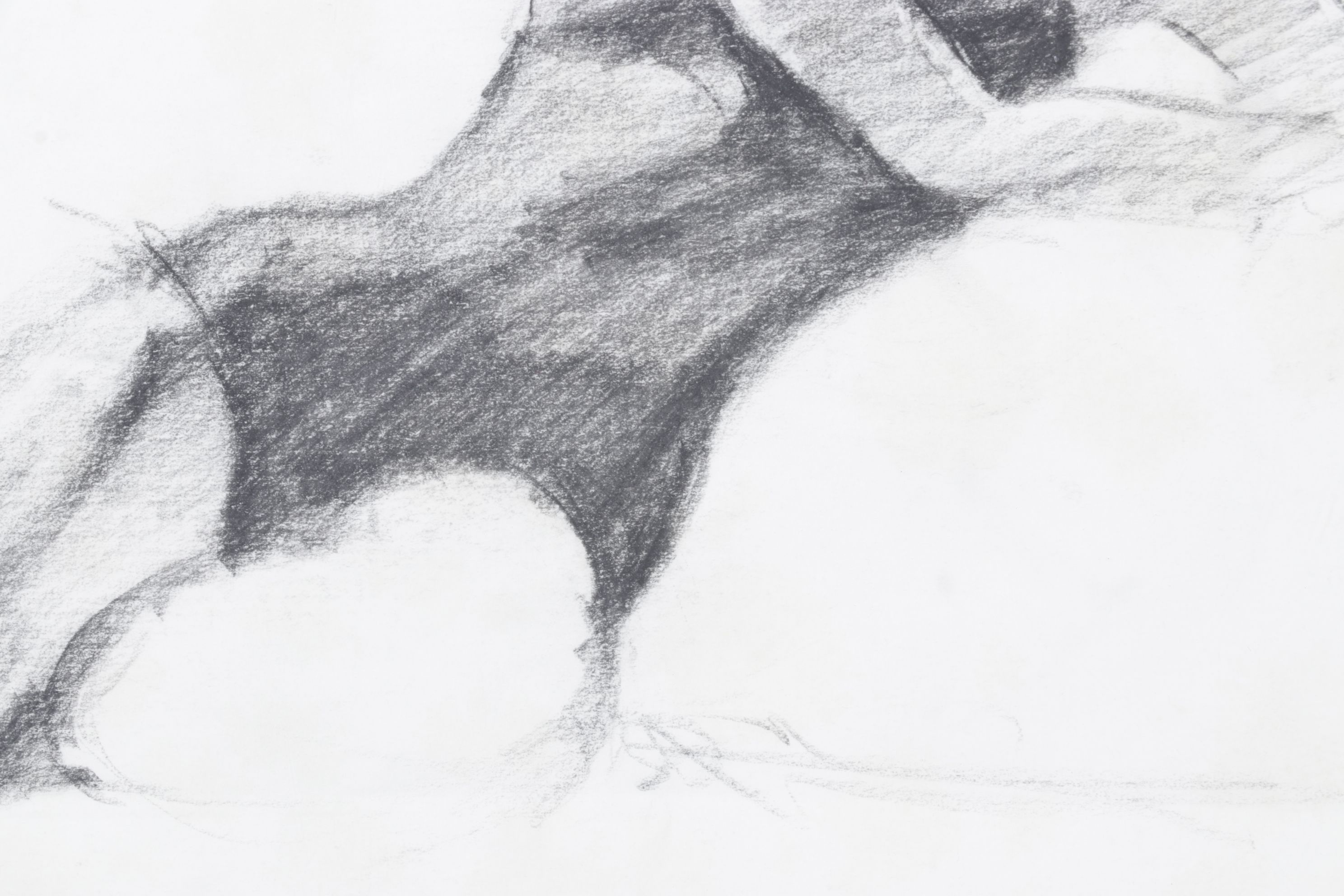 Charcoal Sketch of a Reclining Woman