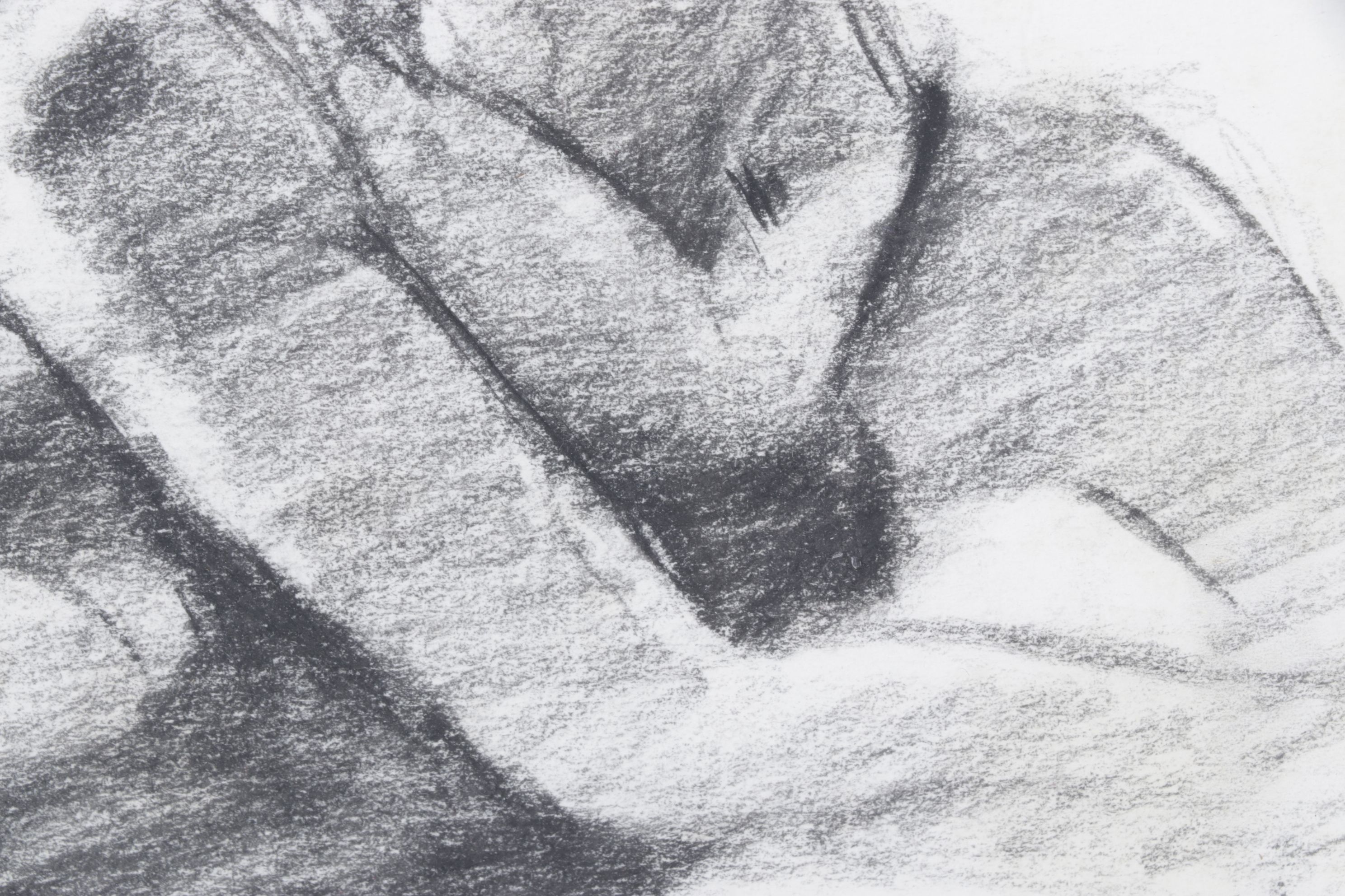 Charcoal Sketch of a Reclining Woman