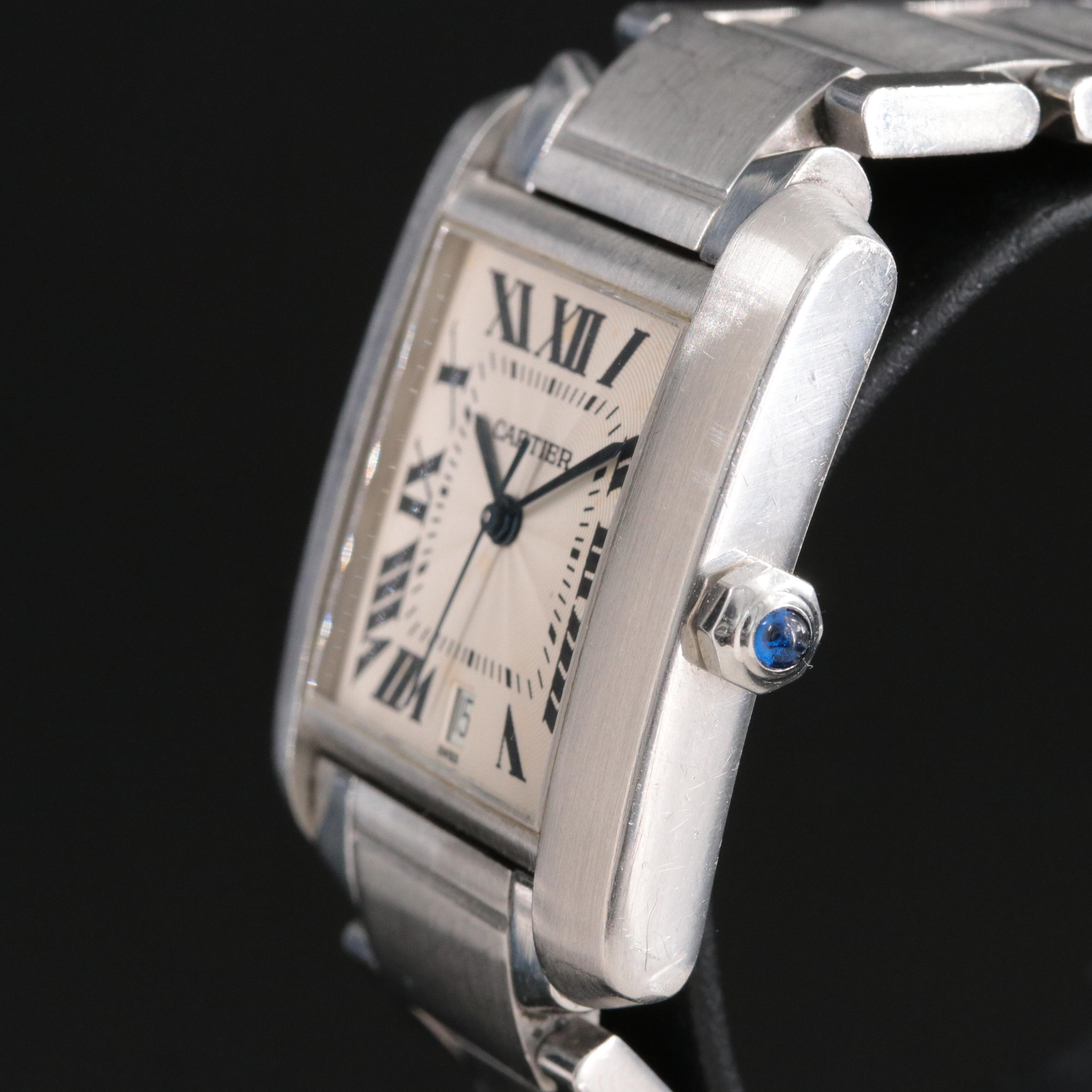 Cartier Tank Francaise Stainless Steel Automatic Date Watch