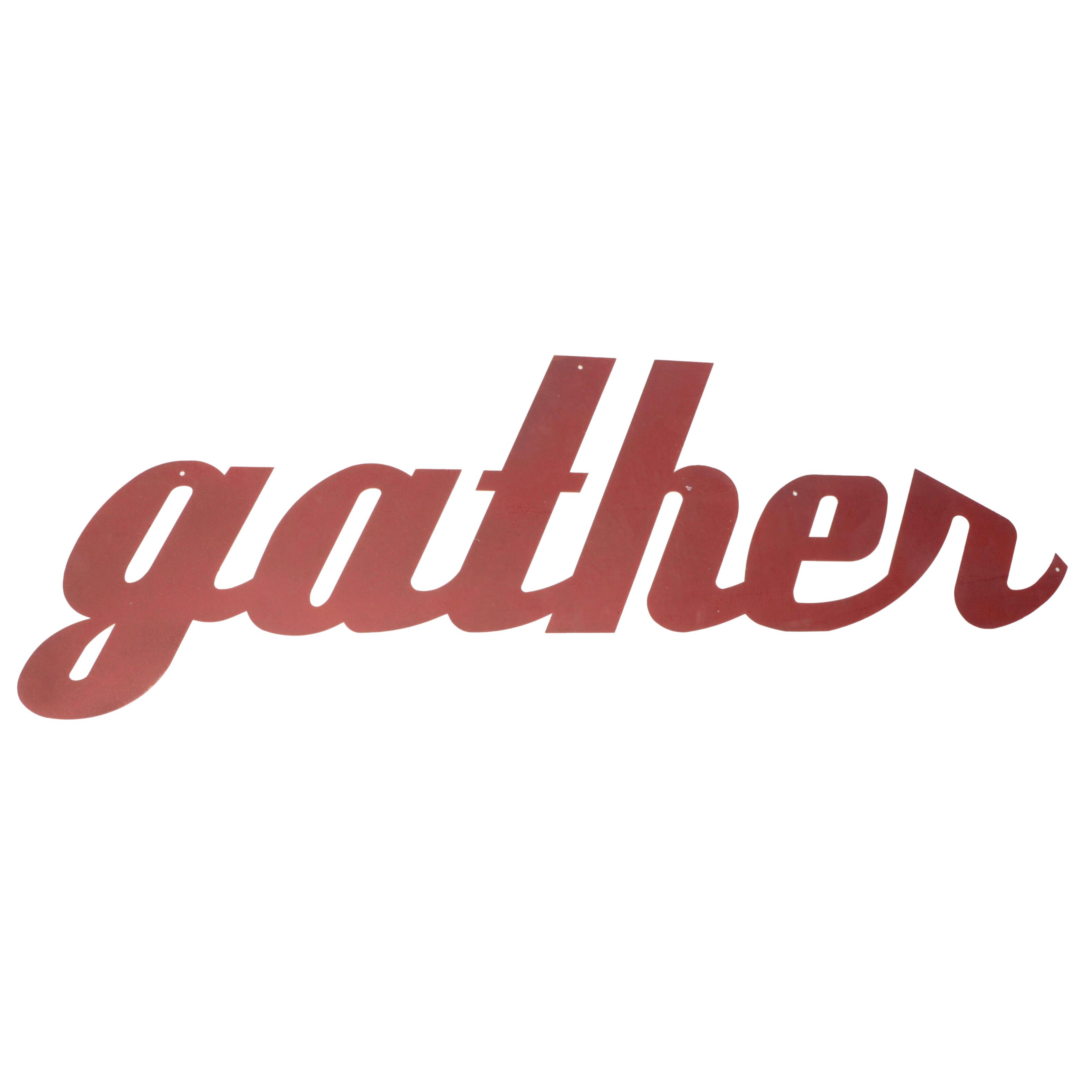 Cut Metal "Gather" Oversized Wall Sign