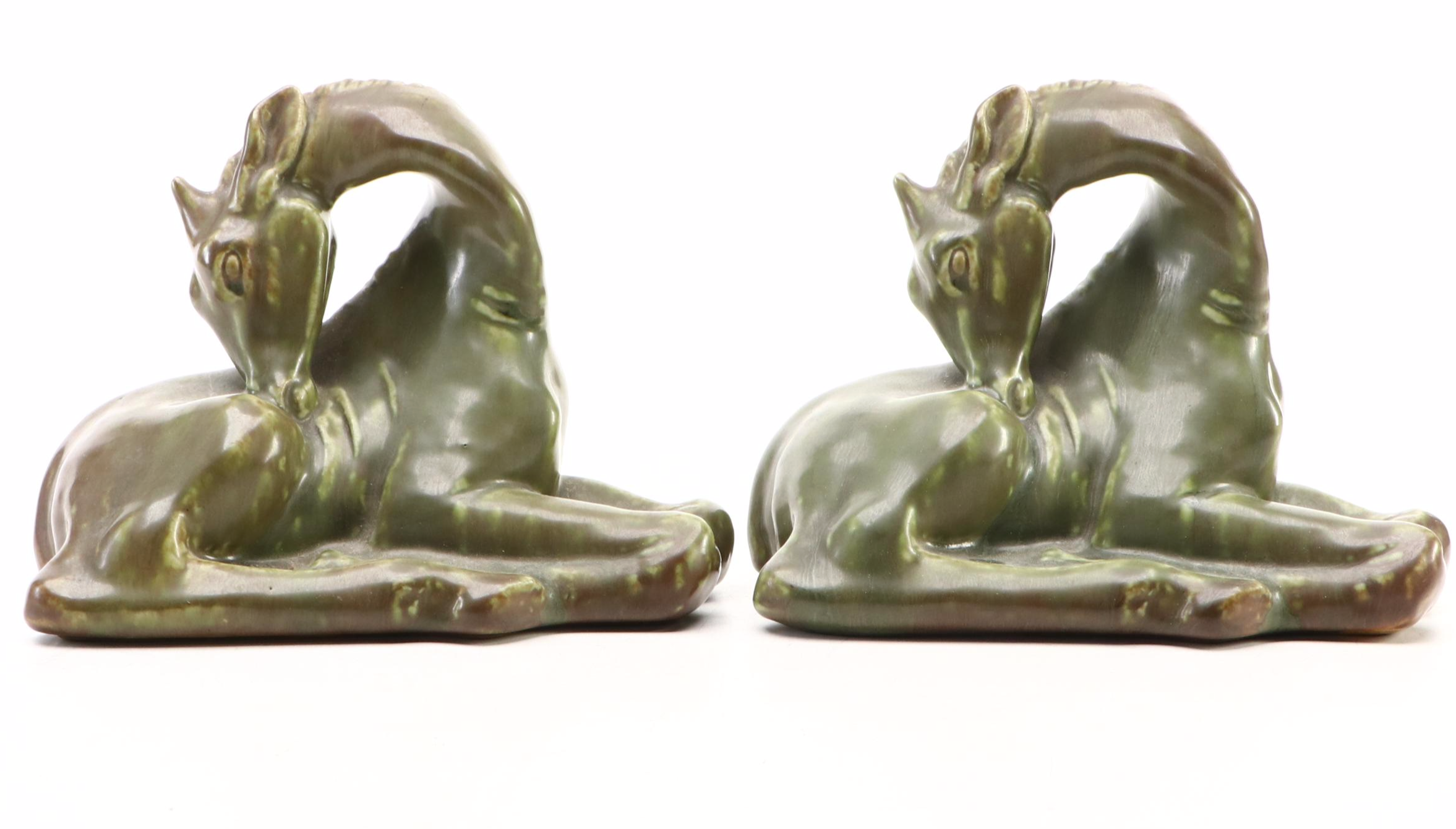 Louis Abel for Rookwood Pottery Giraffe Bookends, 1940