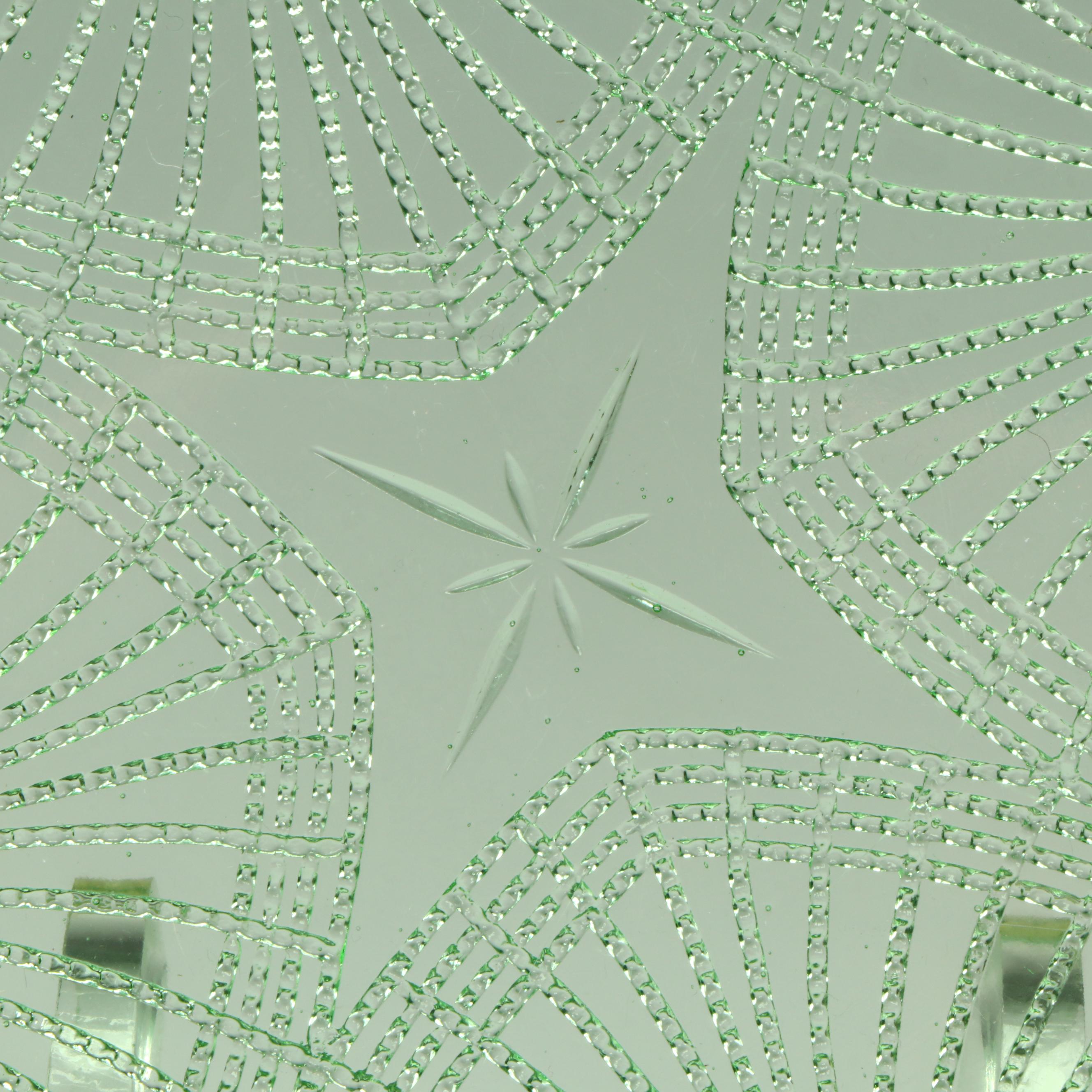 L. E. Smith "Romanesque" Uranium Glass Luncheon Plates, 1930s