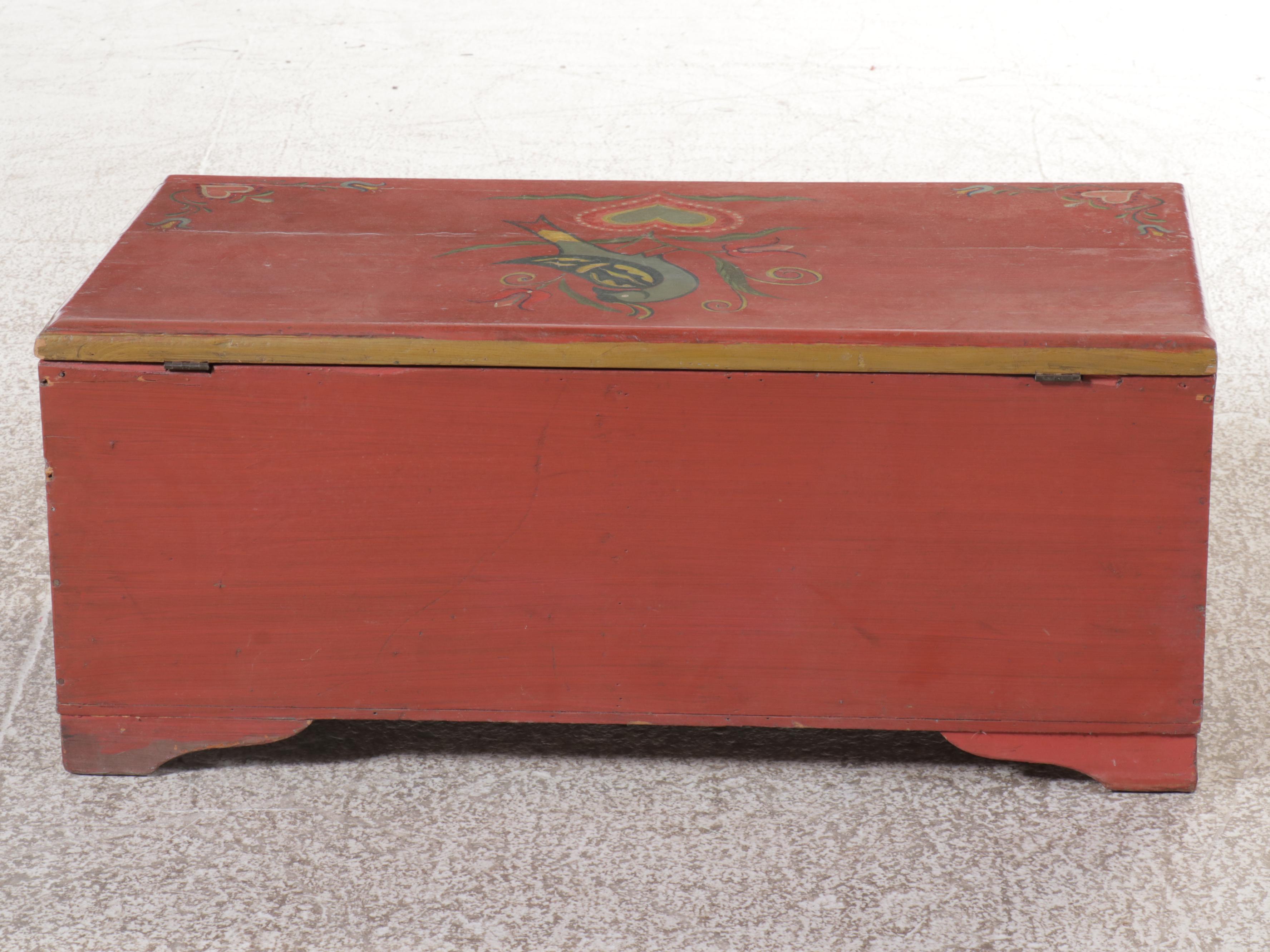 Folk Art Style Painted Chest