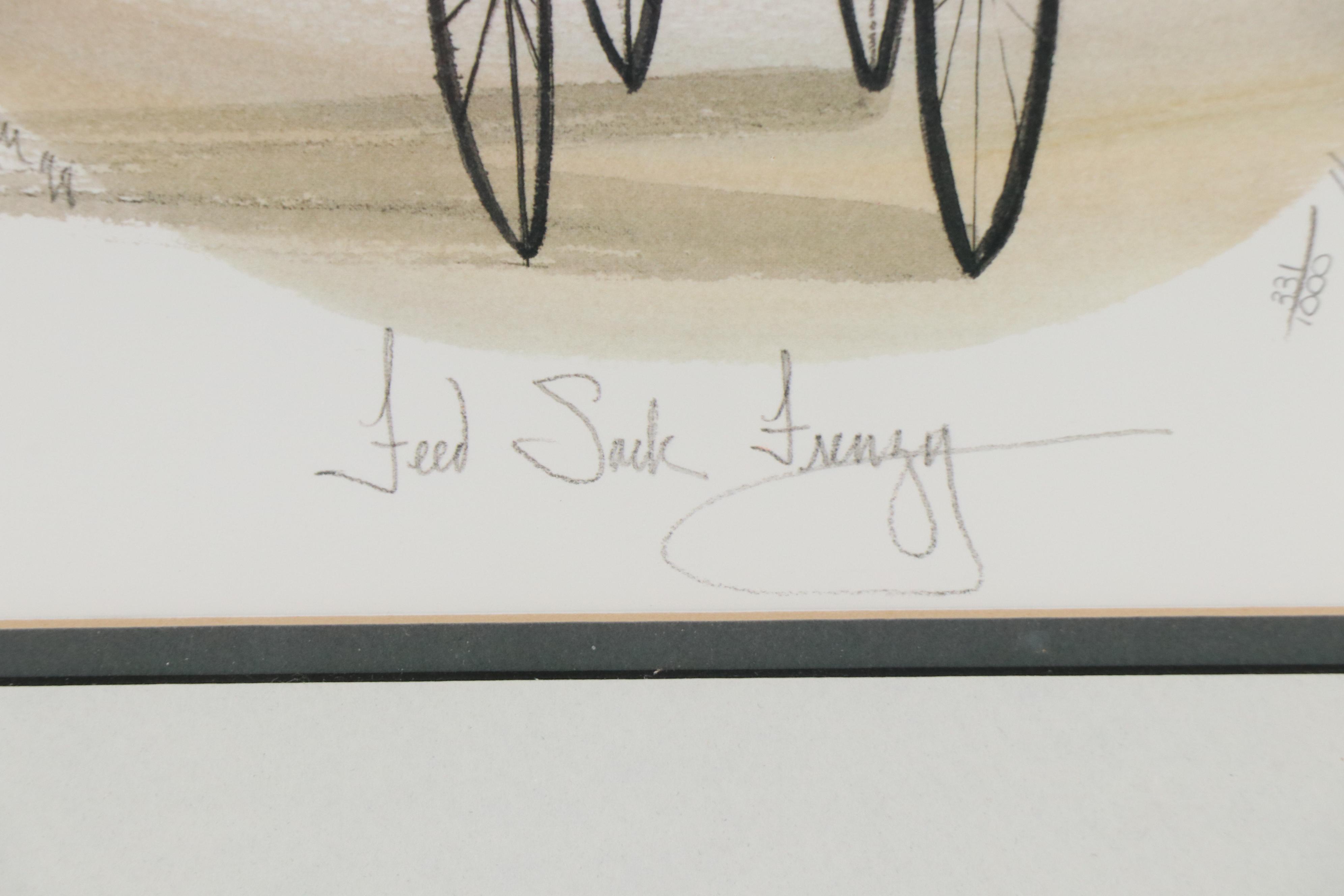 Patricia Buckley Moss Offset Lithograph "Feed Sack Frenzy," 1998