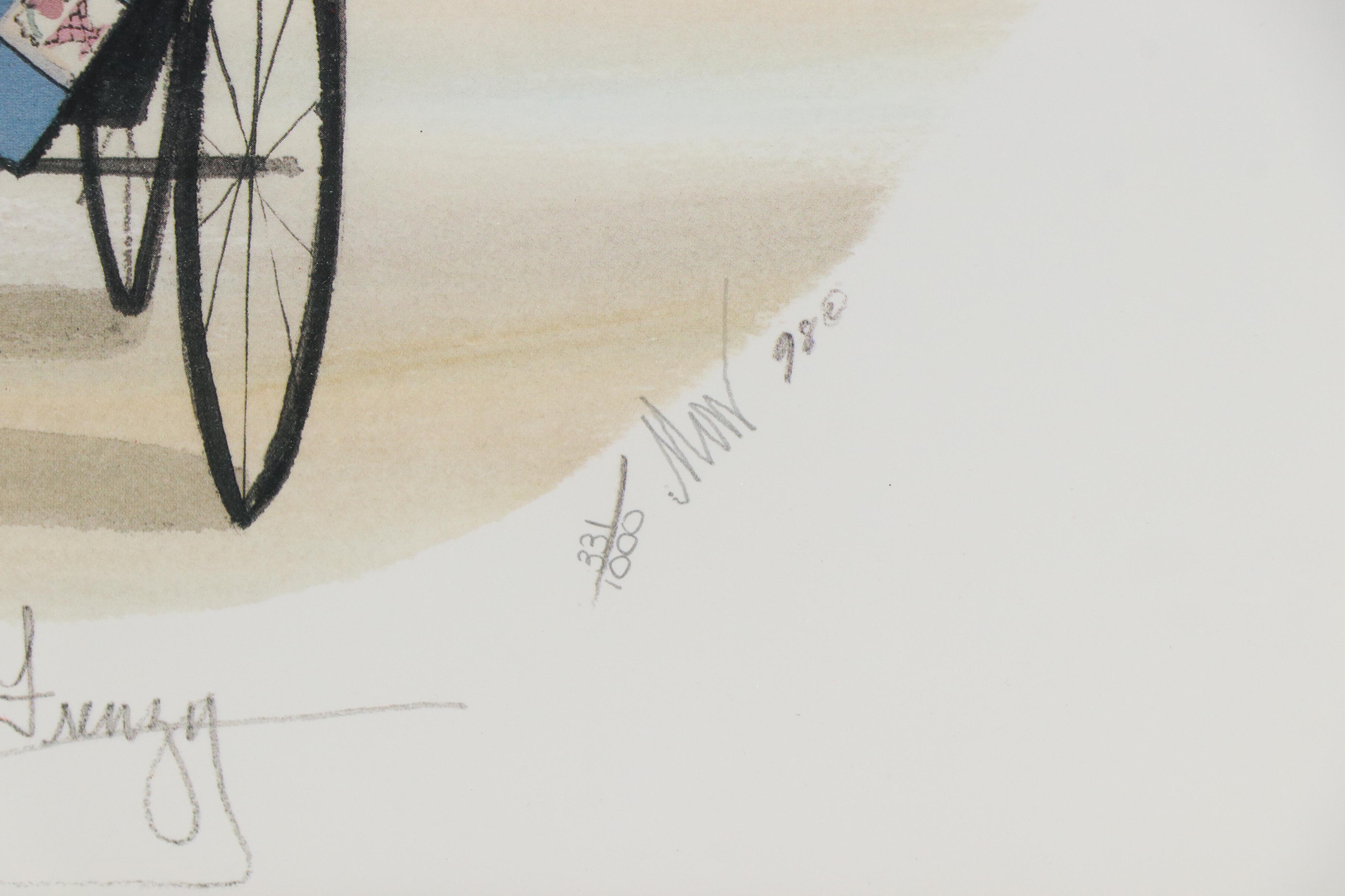 Patricia Buckley Moss Offset Lithograph "Feed Sack Frenzy," 1998