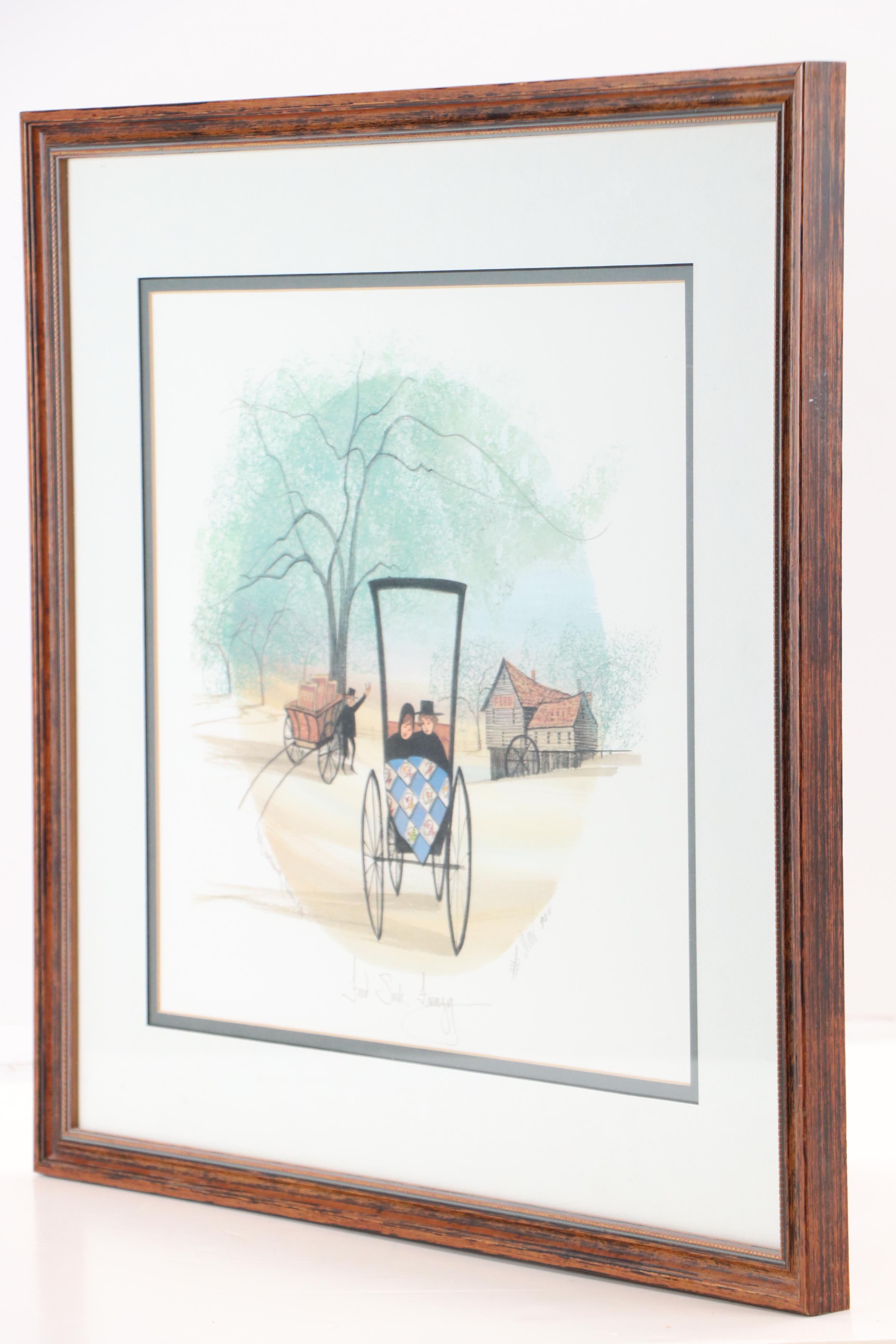 Patricia Buckley Moss Offset Lithograph "Feed Sack Frenzy," 1998