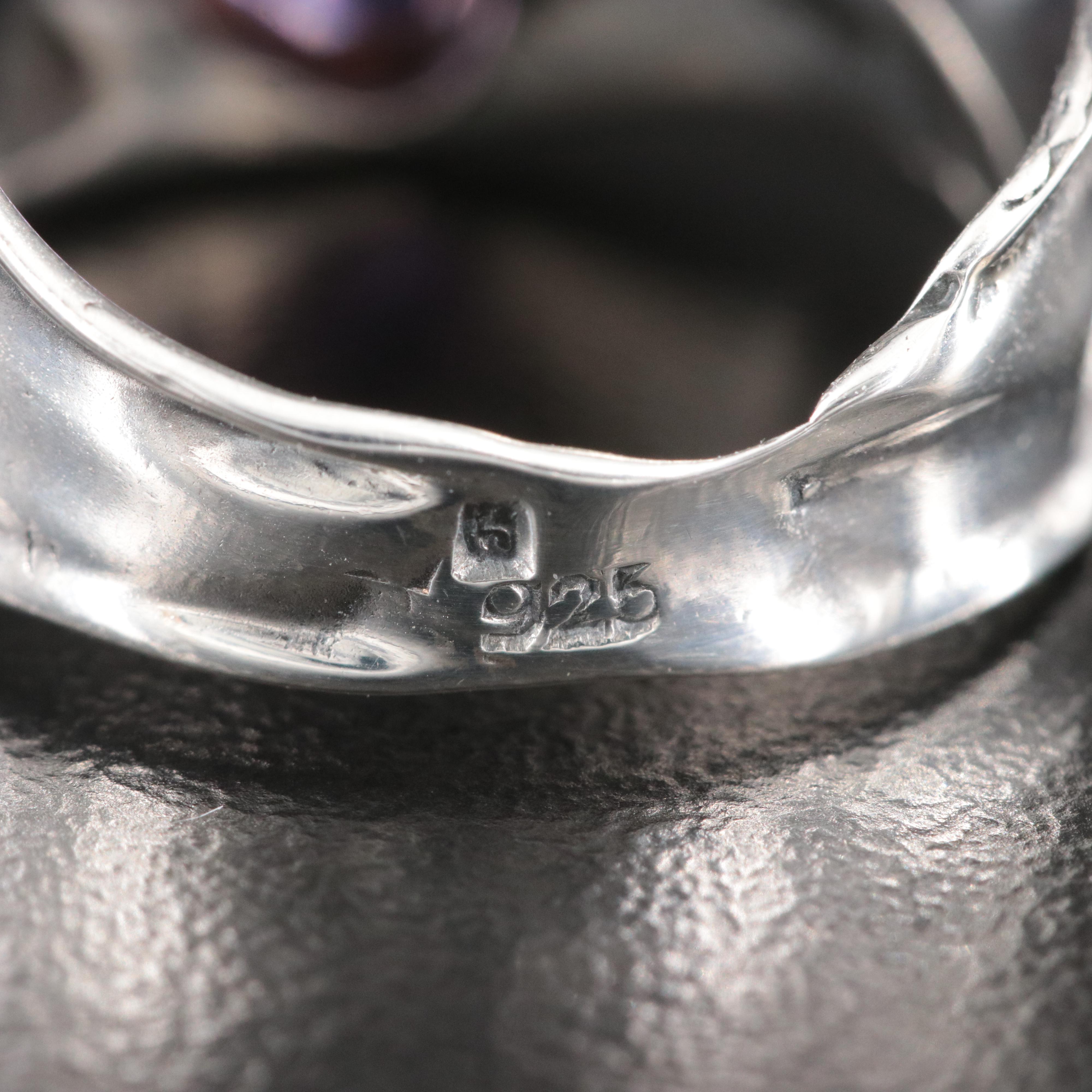 Sterling Amethyst Ring with 10K Yellow Gold Accent