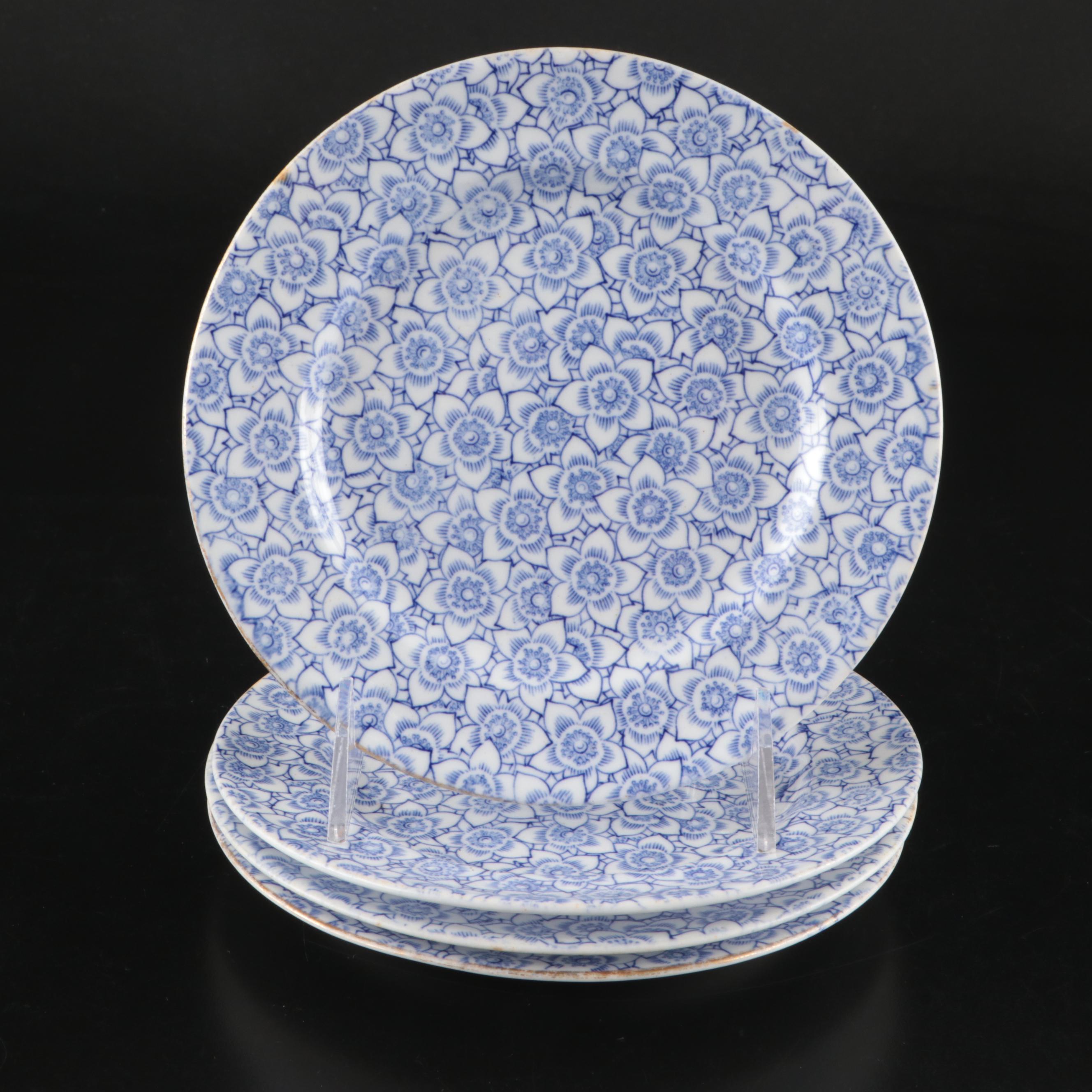 Royal Worcester Blue Floral Gold Gilt Porcelain Dinnerware