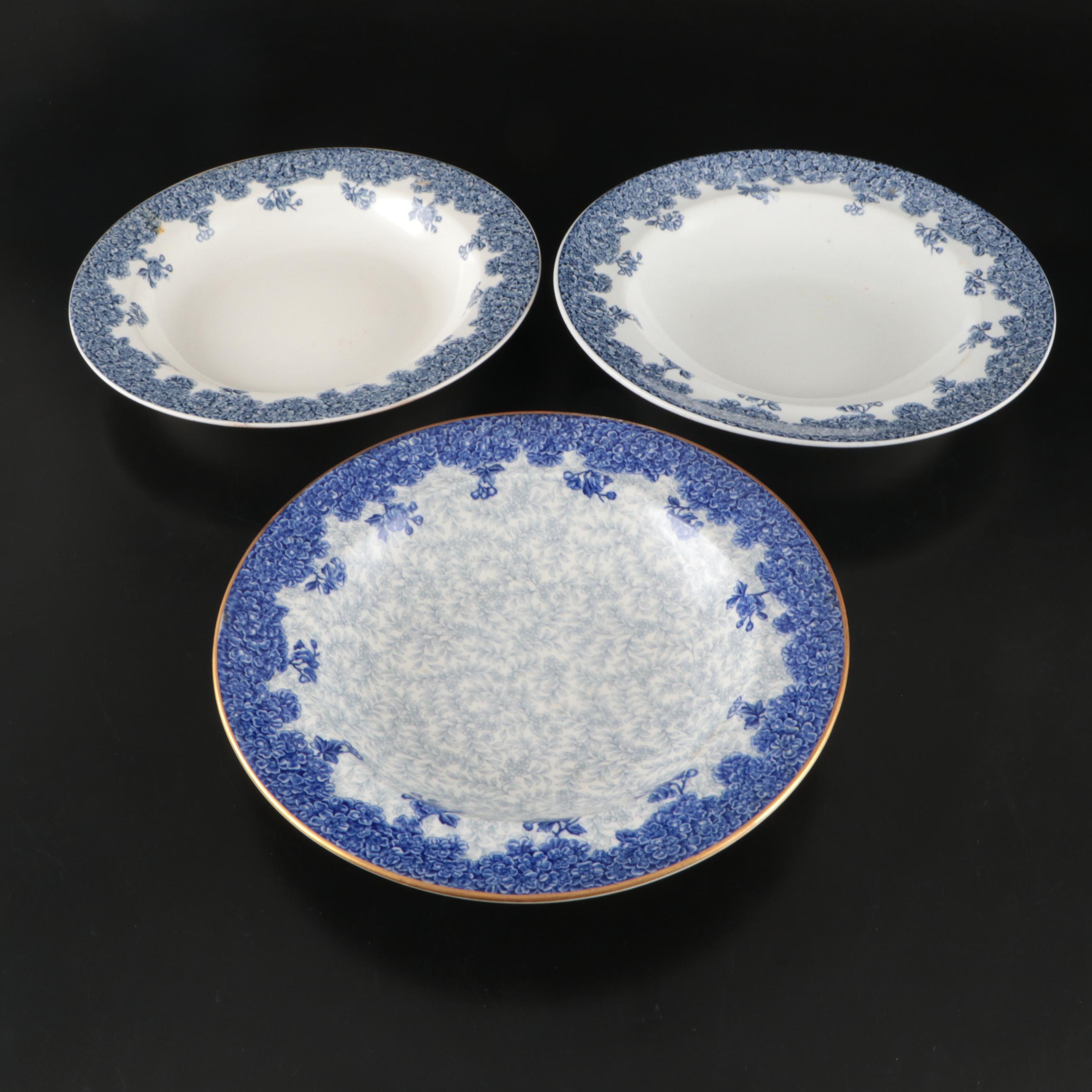 Royal Worcester Blue Floral Gold Gilt Porcelain Dinnerware
