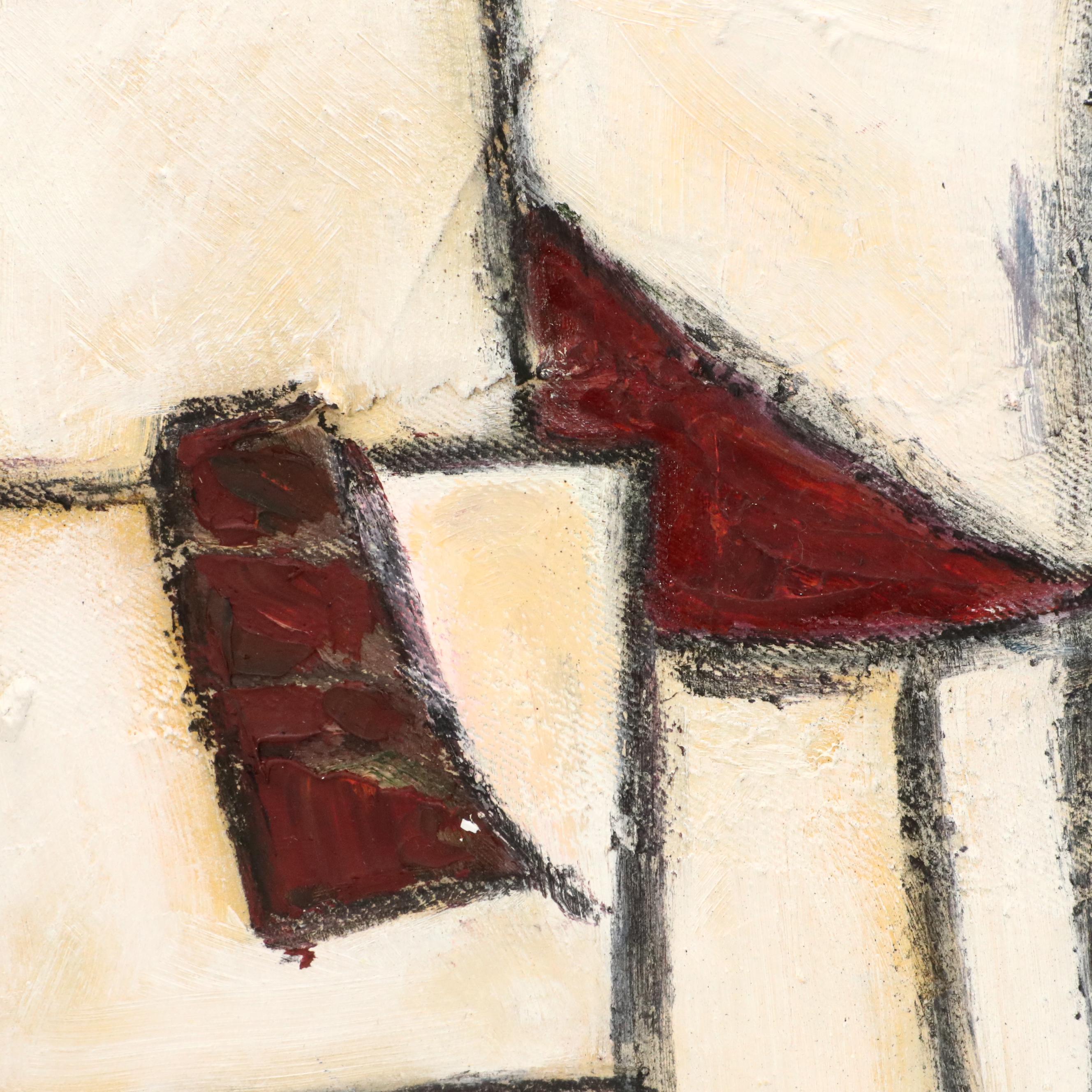 Leonie Erasmus Abstract Village Landscape Oil Painting