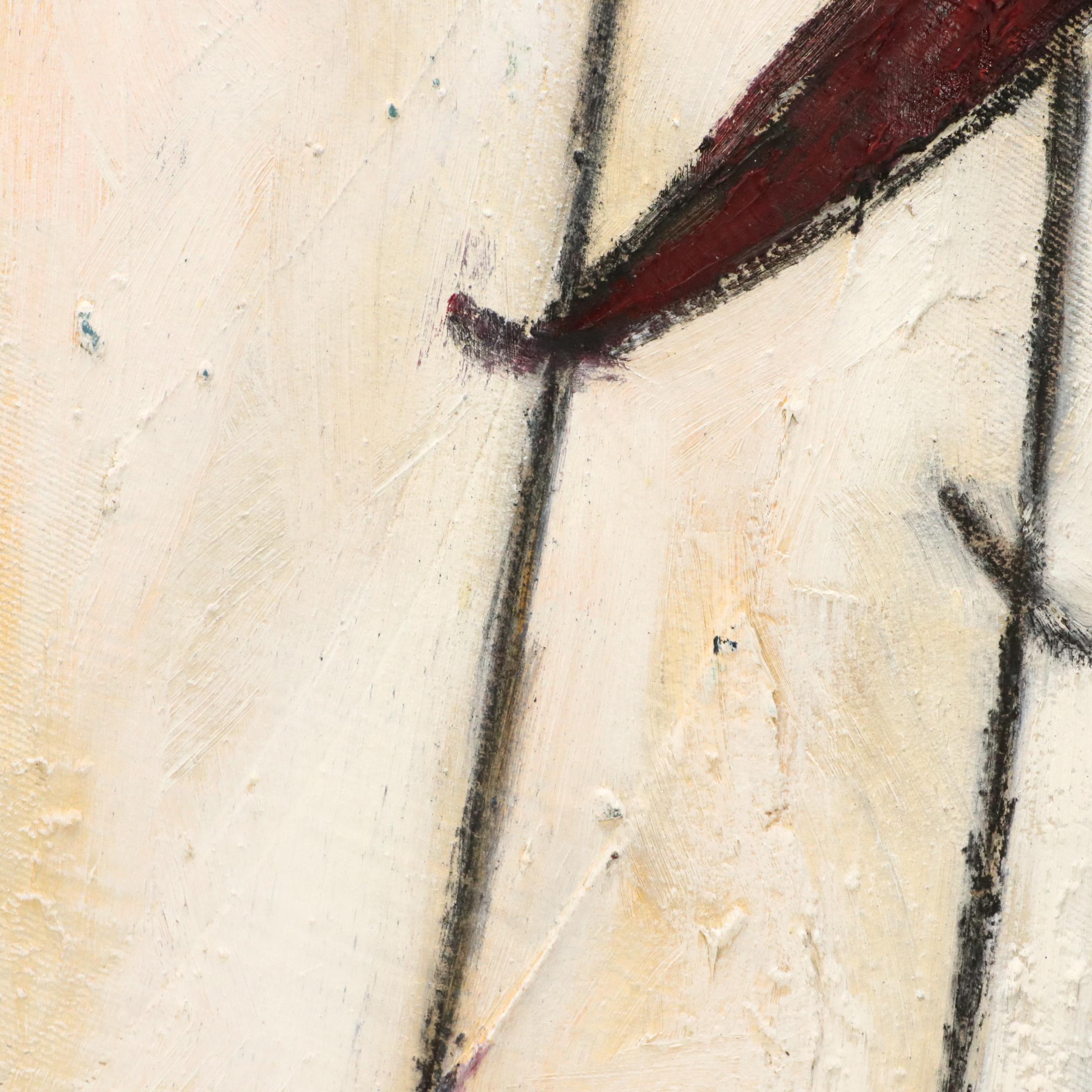 Leonie Erasmus Abstract Village Landscape Oil Painting