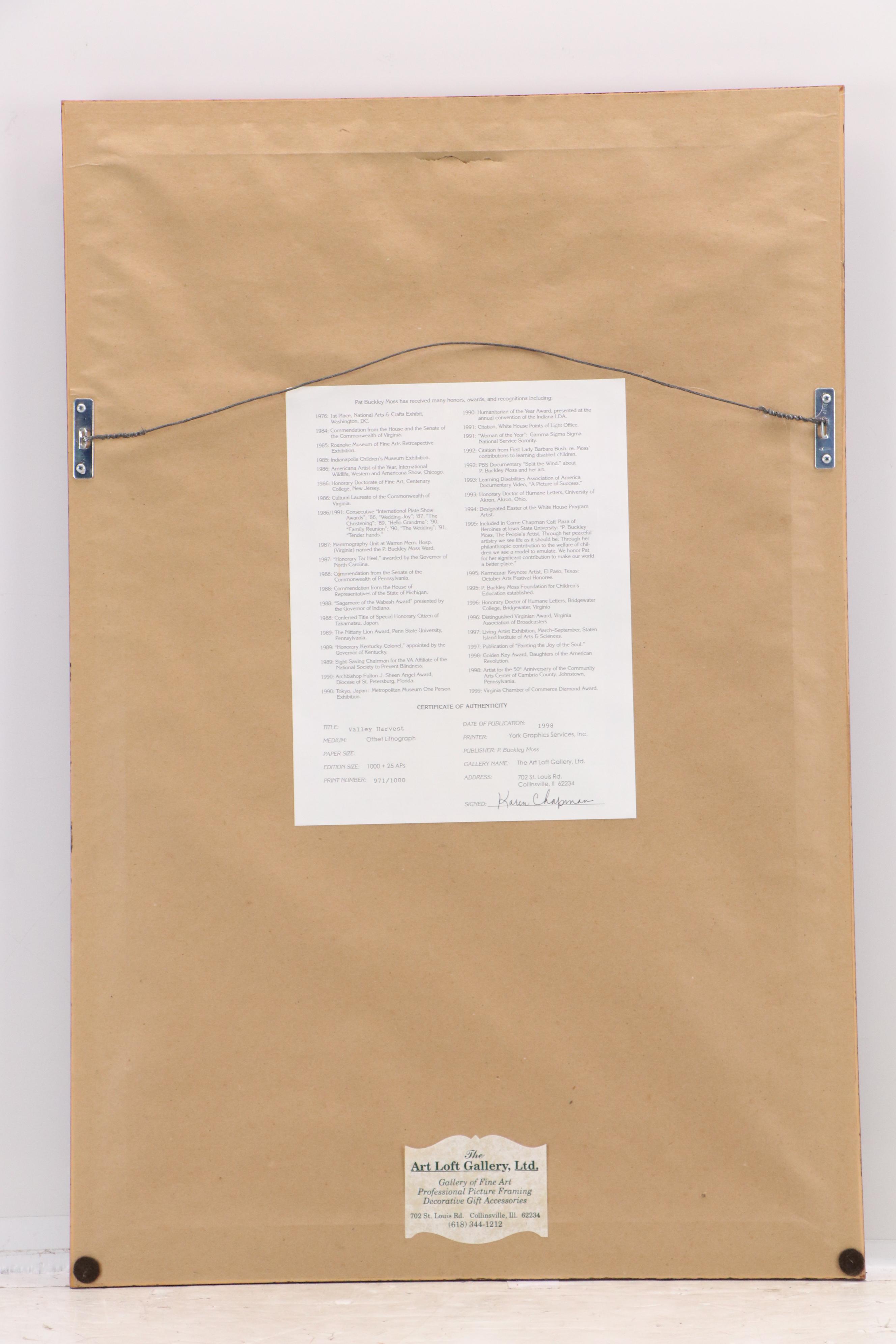 Patricia Buckley Moss Offset Lithograph "Valley Harvest," 1998