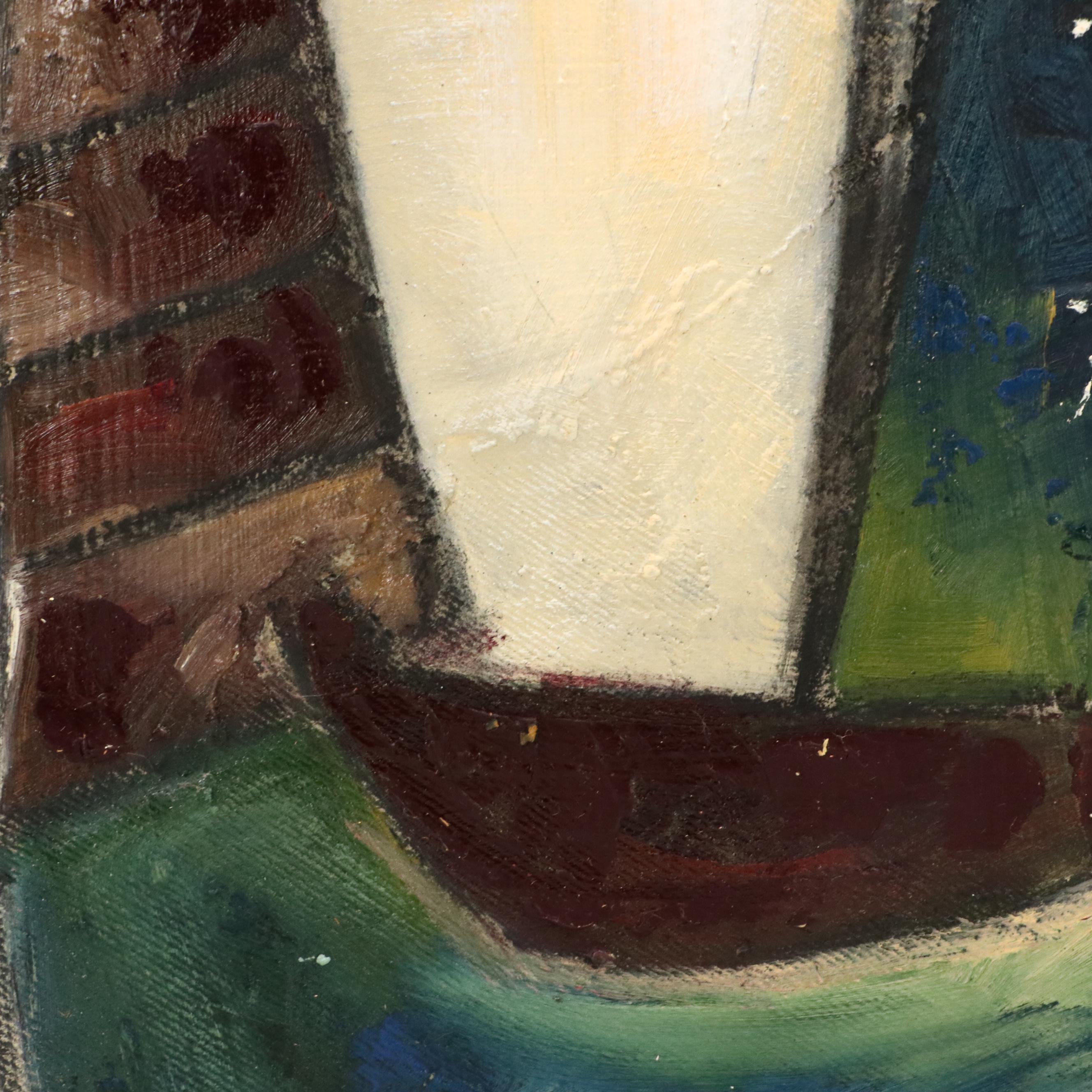 Leonie Erasmus Abstract Village Landscape Oil Painting