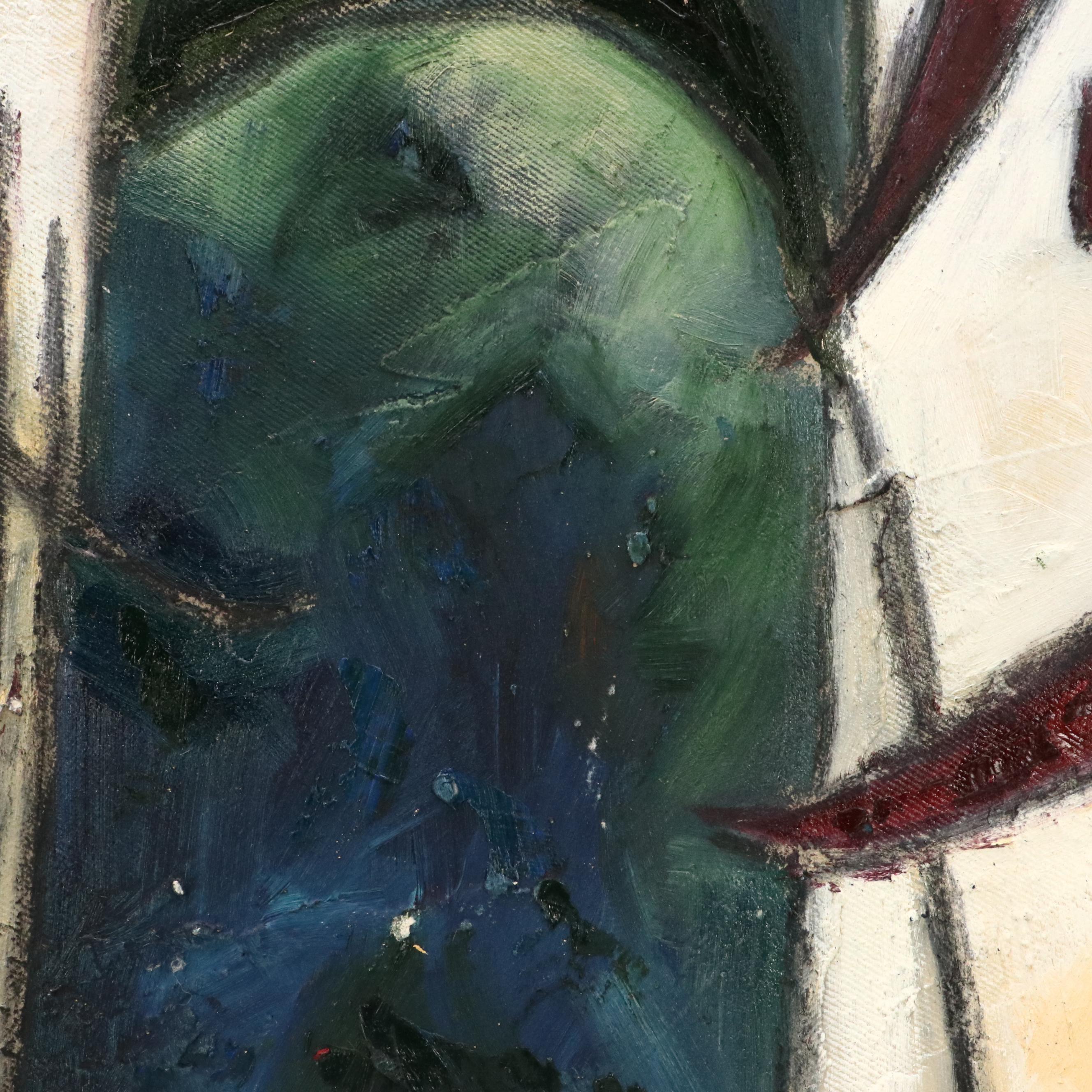 Leonie Erasmus Abstract Village Landscape Oil Painting