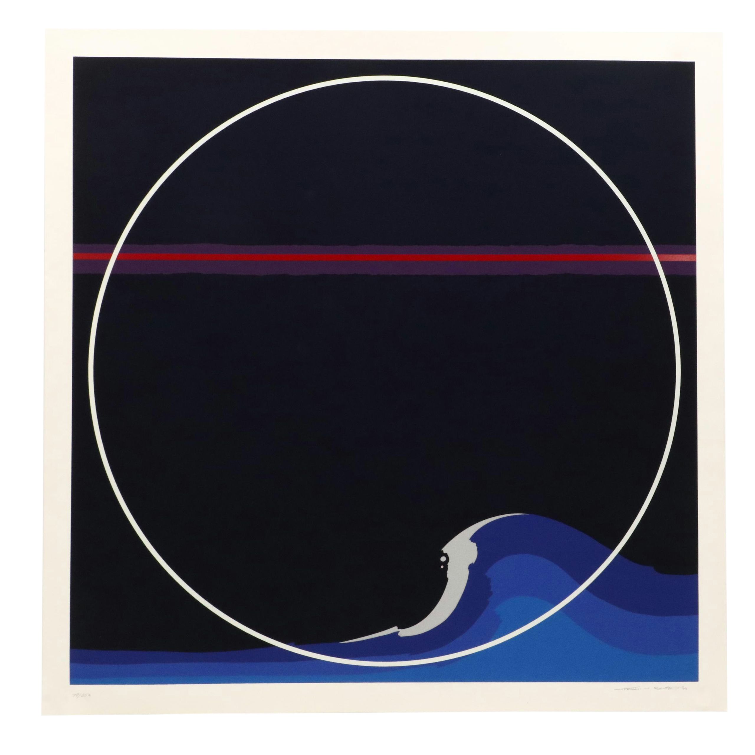 Thomas Whelan Benton Abstract Serigraph "White Cap," 1979