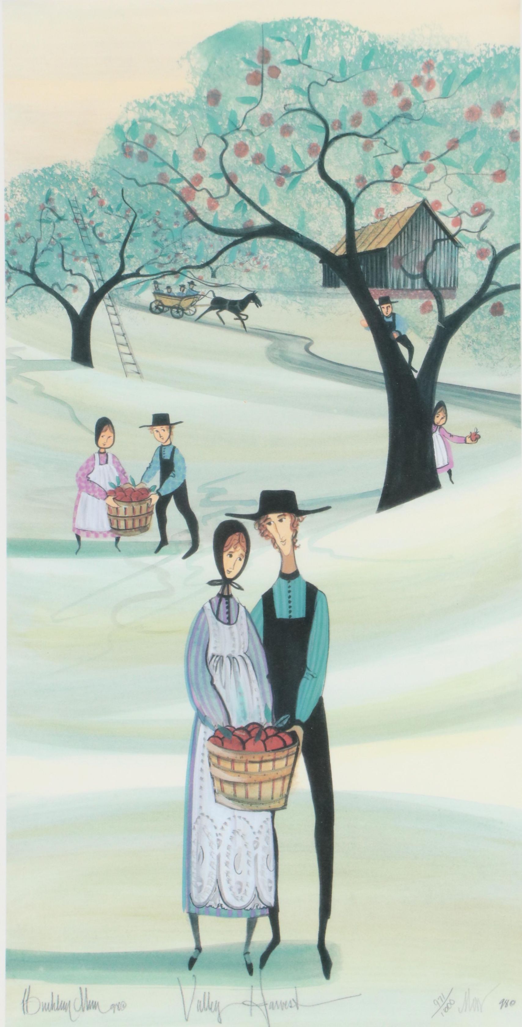 Patricia Buckley Moss Offset Lithograph "Valley Harvest," 1998