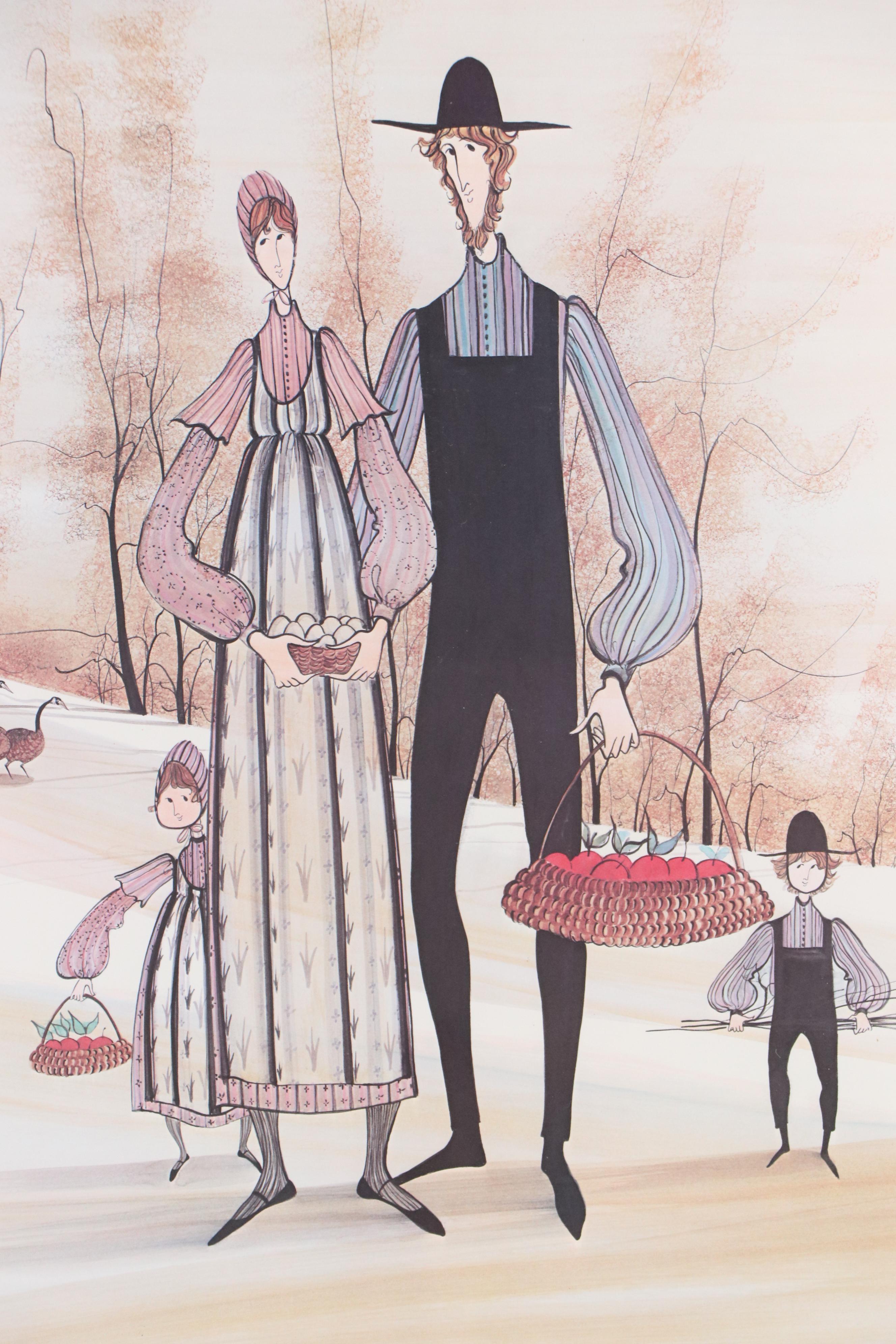 Patricia Buckley Moss Offset Lithograph "Golden Joy," 1985