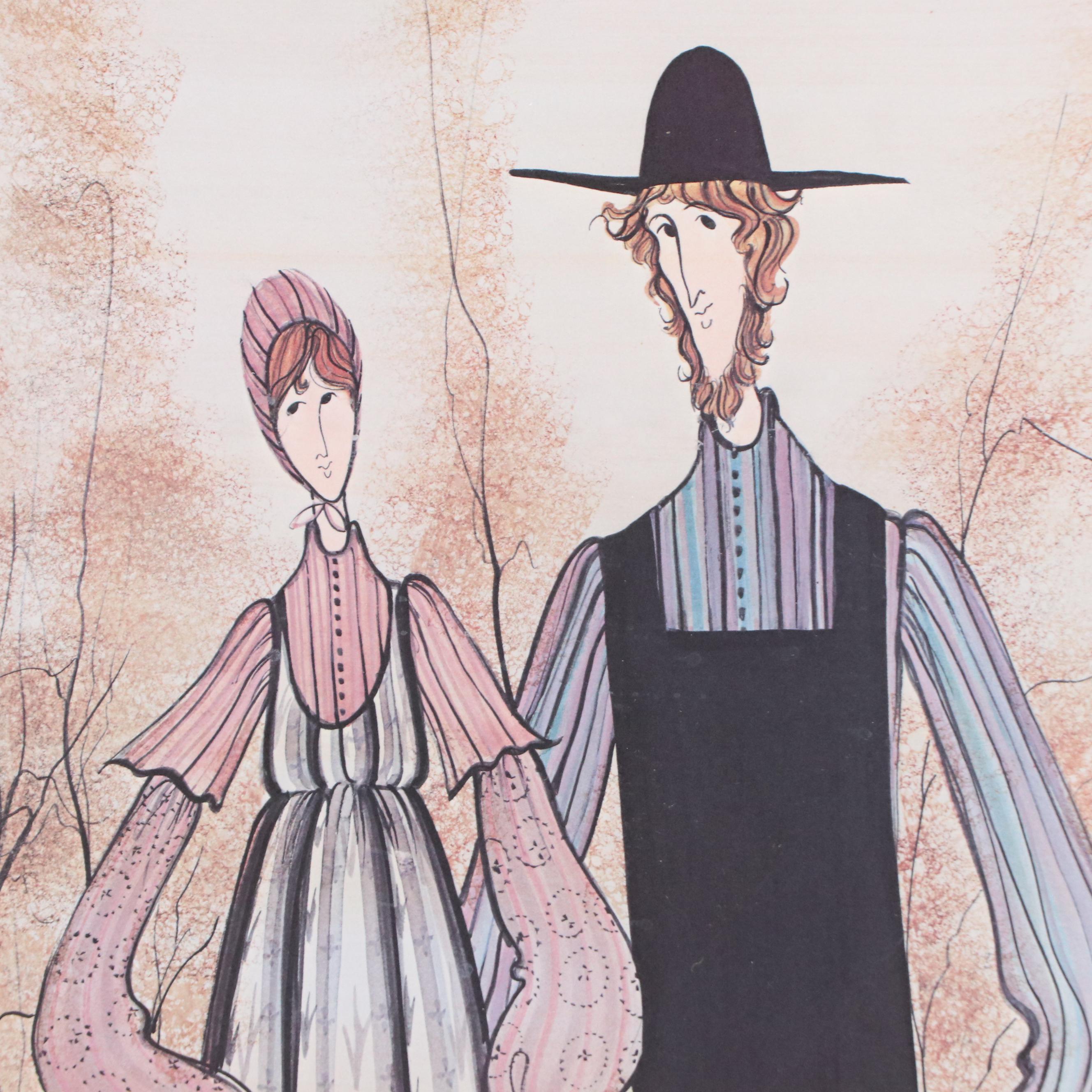 Patricia Buckley Moss Offset Lithograph "Golden Joy," 1985