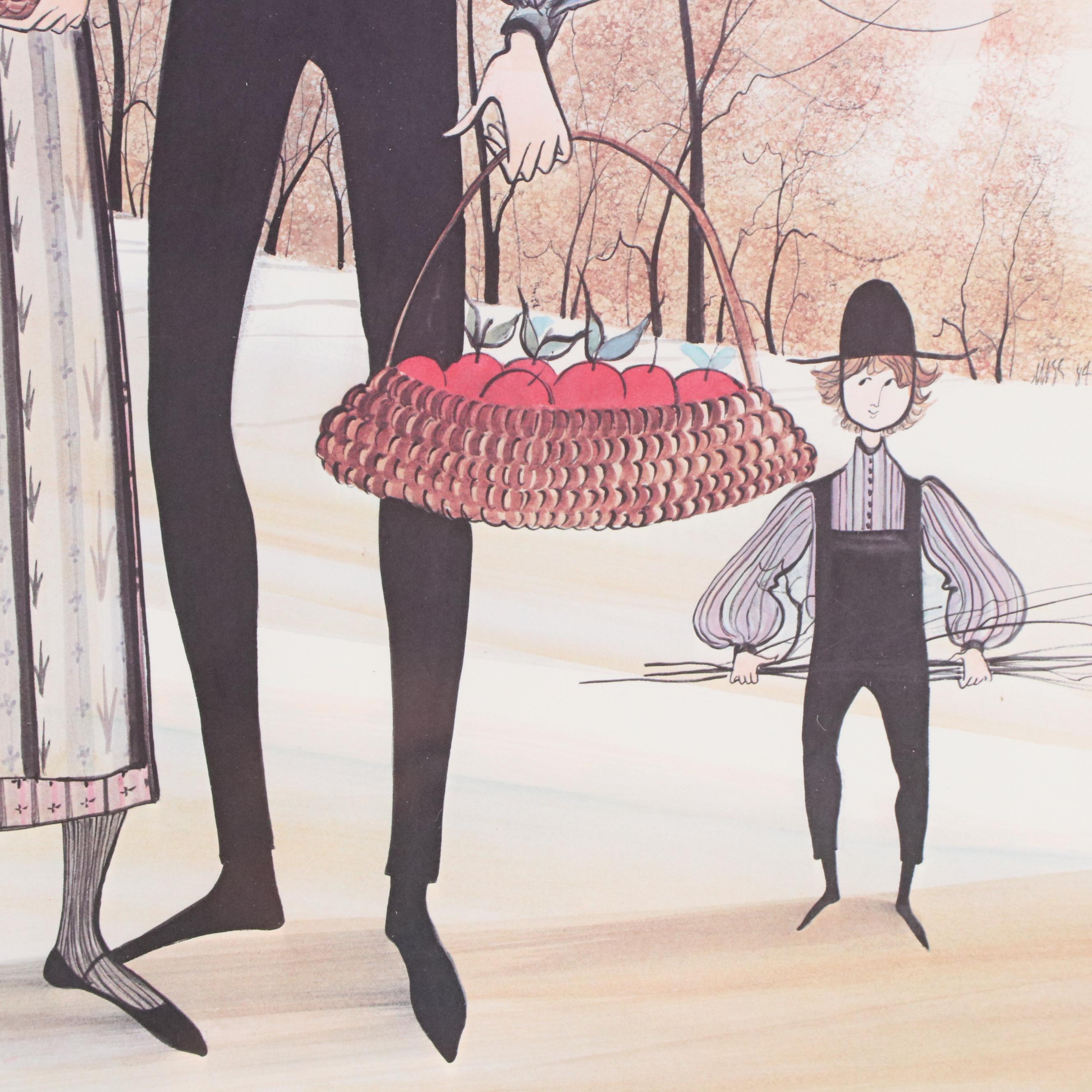 Patricia Buckley Moss Offset Lithograph "Golden Joy," 1985