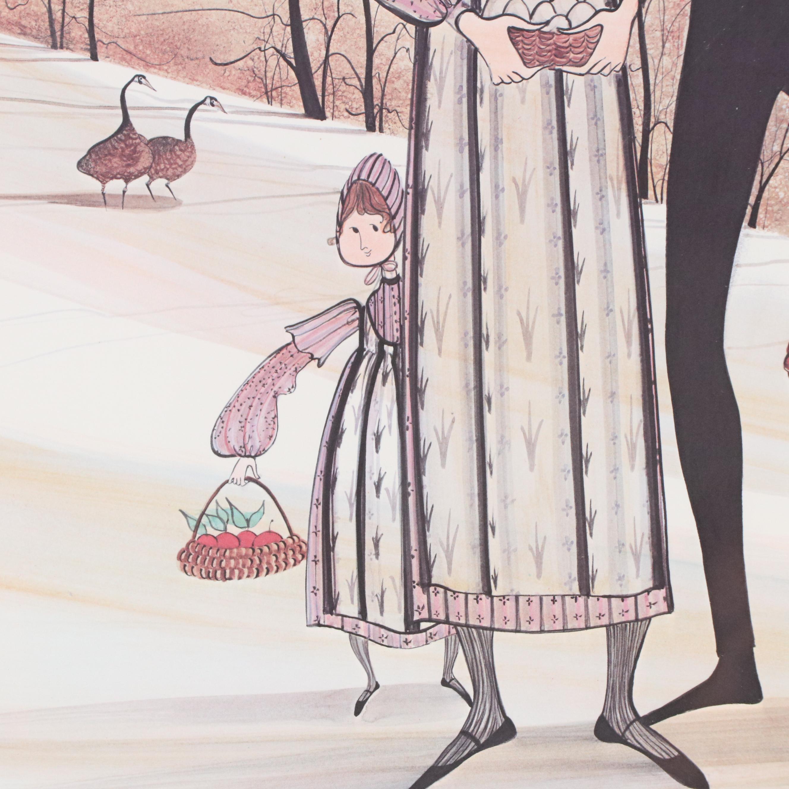 Patricia Buckley Moss Offset Lithograph "Golden Joy," 1985