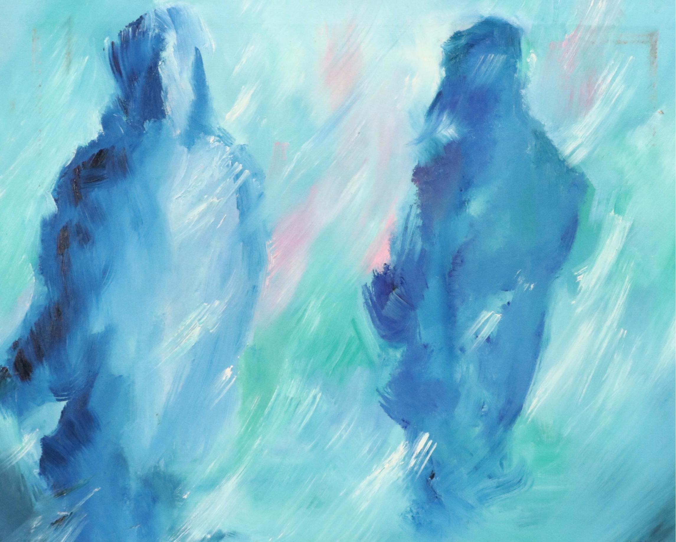 Mae Sibley Oil Painting "Walking in the Snow"