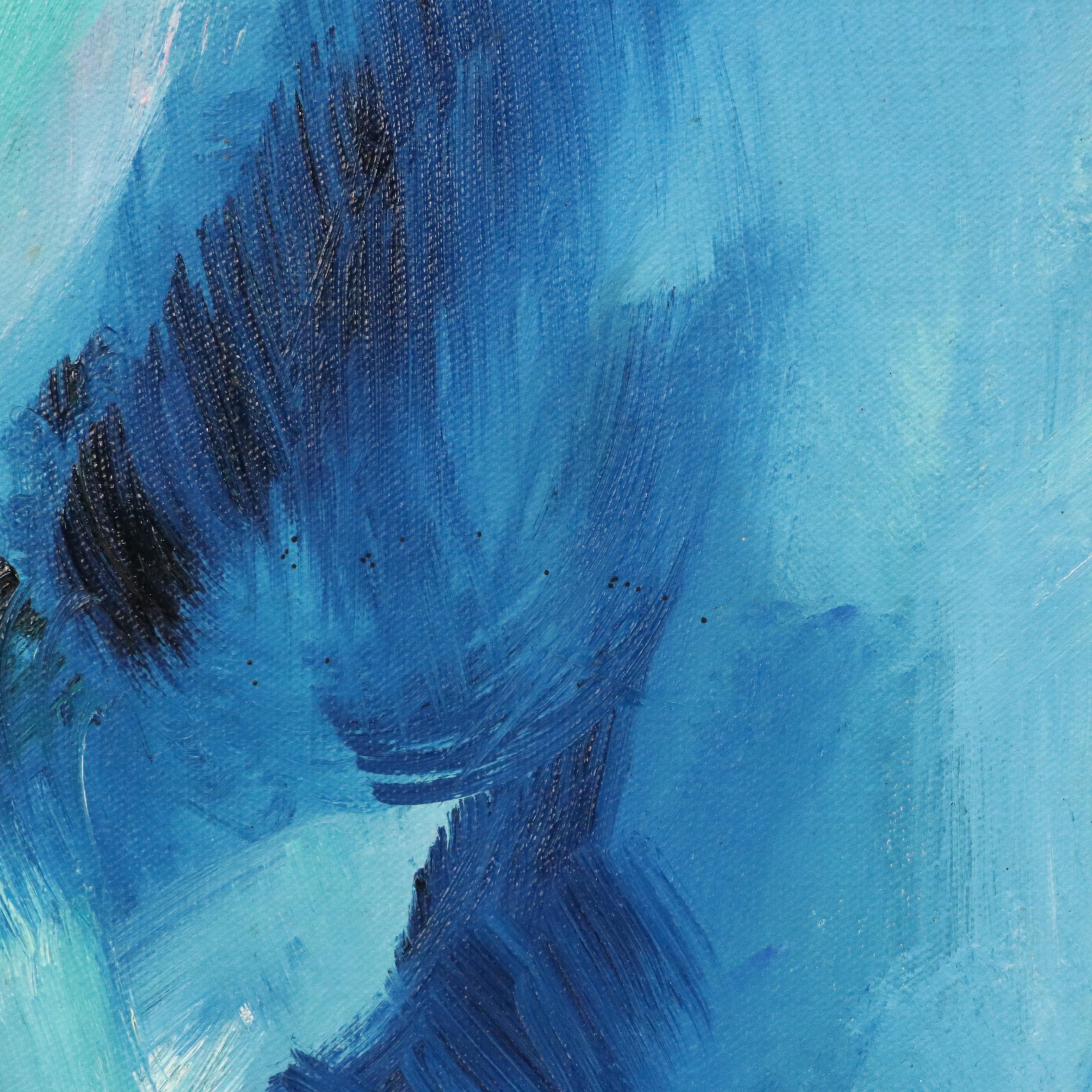 Mae Sibley Oil Painting "Walking in the Snow"