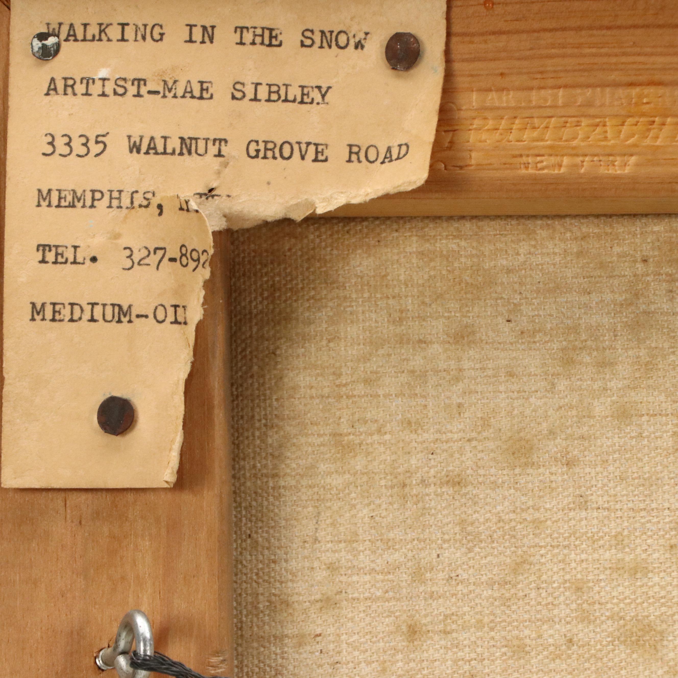 Mae Sibley Oil Painting "Walking in the Snow"