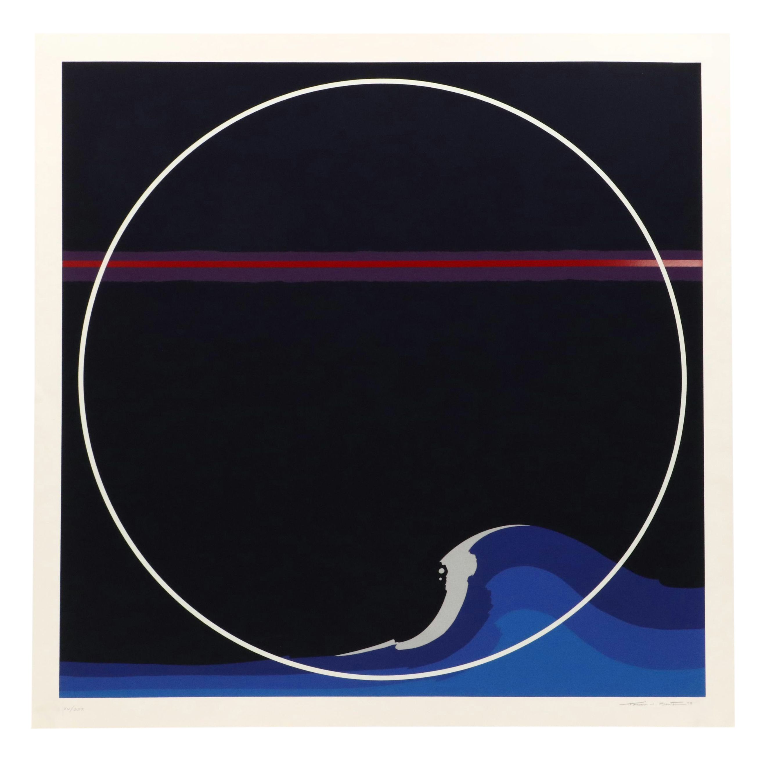 Thomas Whelan Benton Abstract Serigraph "White Cap," 1979