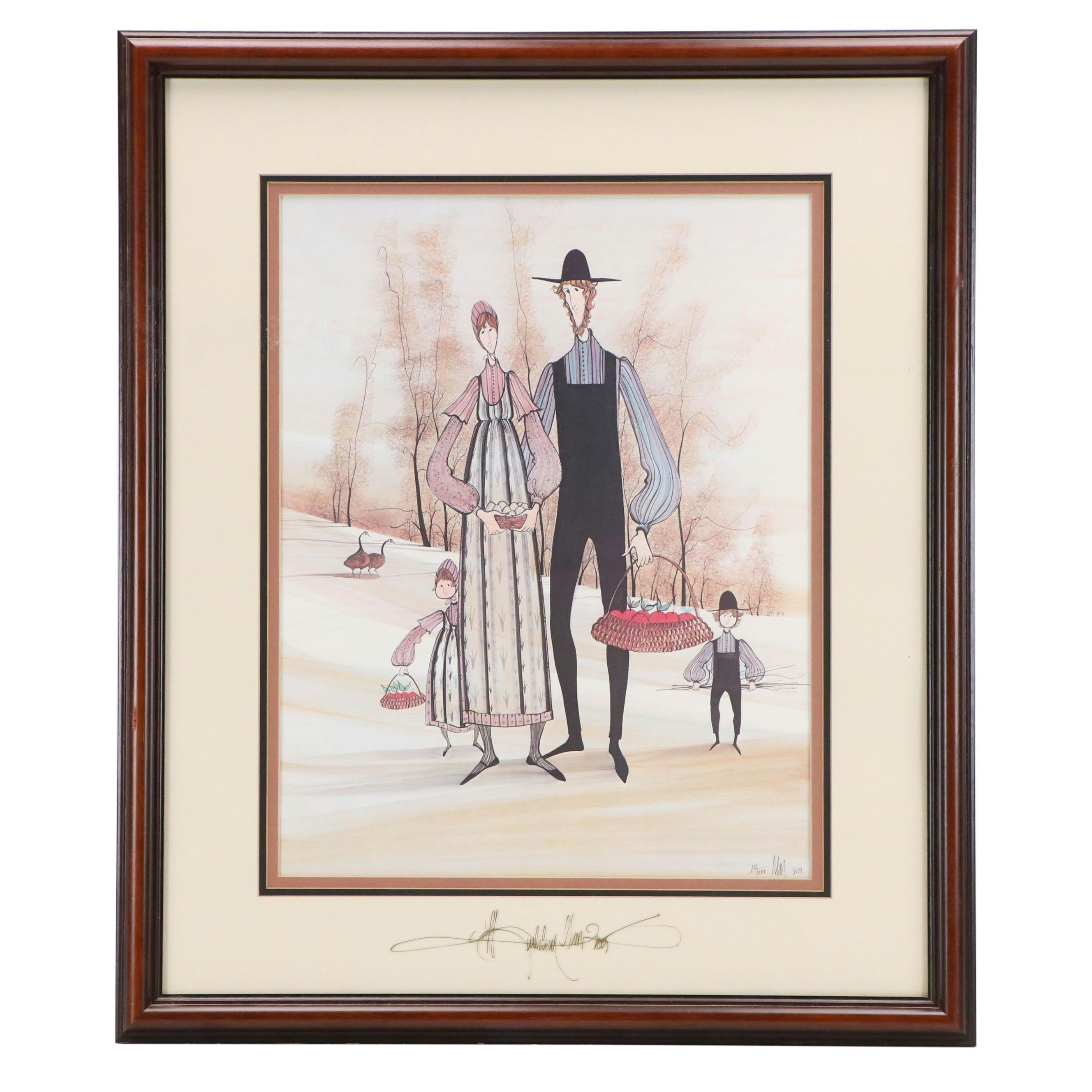 Patricia Buckley Moss Offset Lithograph "Golden Joy," 1985